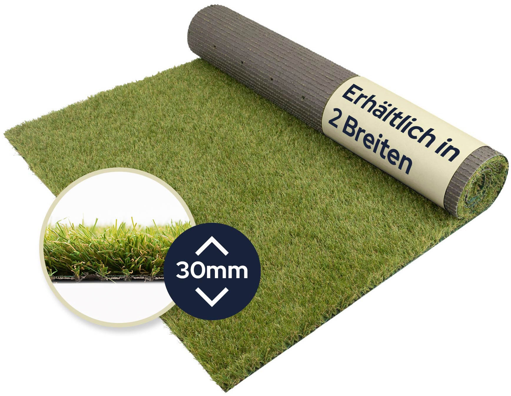 Primaflor-Ideen in Textil Kunstrasen »COLORADO«, rechteckig, 30 mm Höhe, mit Drainagefunktion, ideal für Balkon & Terrasse