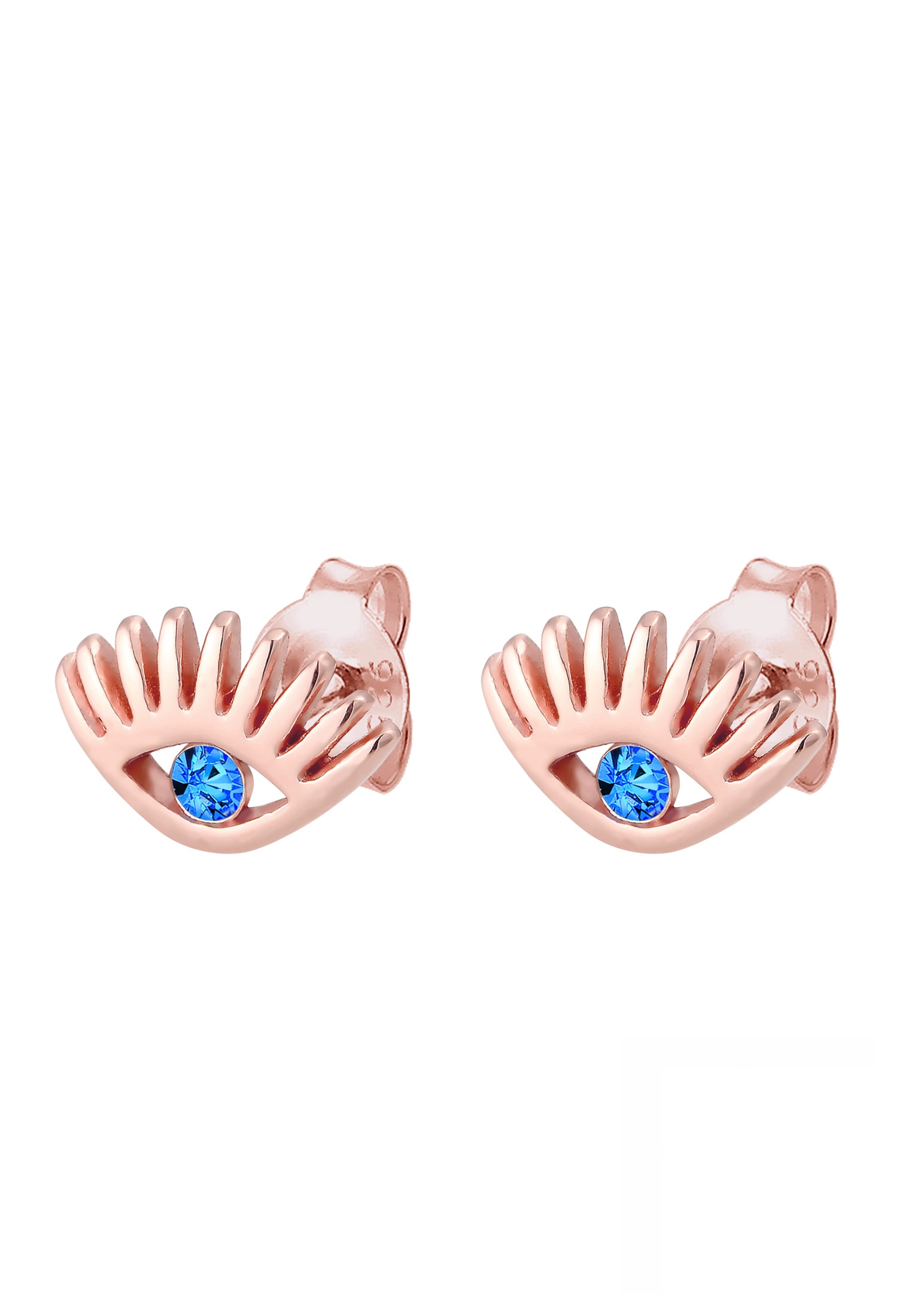 Elli Paar Ohrstecker »Ohrringe Ohrstecker Evil Eye Kristalle Blau 925 Sterling Silber«