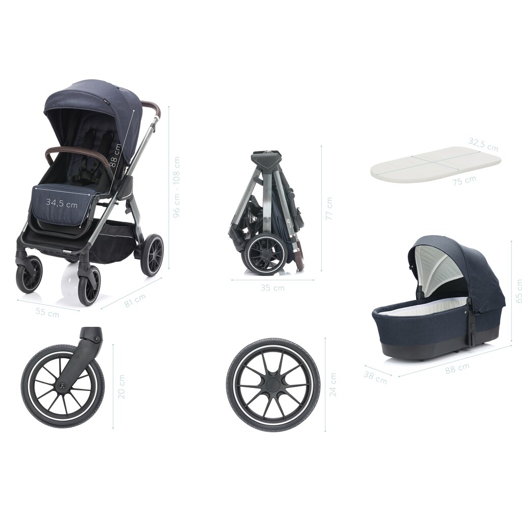 Fillikid Kombi-Kinderwagen »Puma, Blue«, 22 kg, Kinderwagen