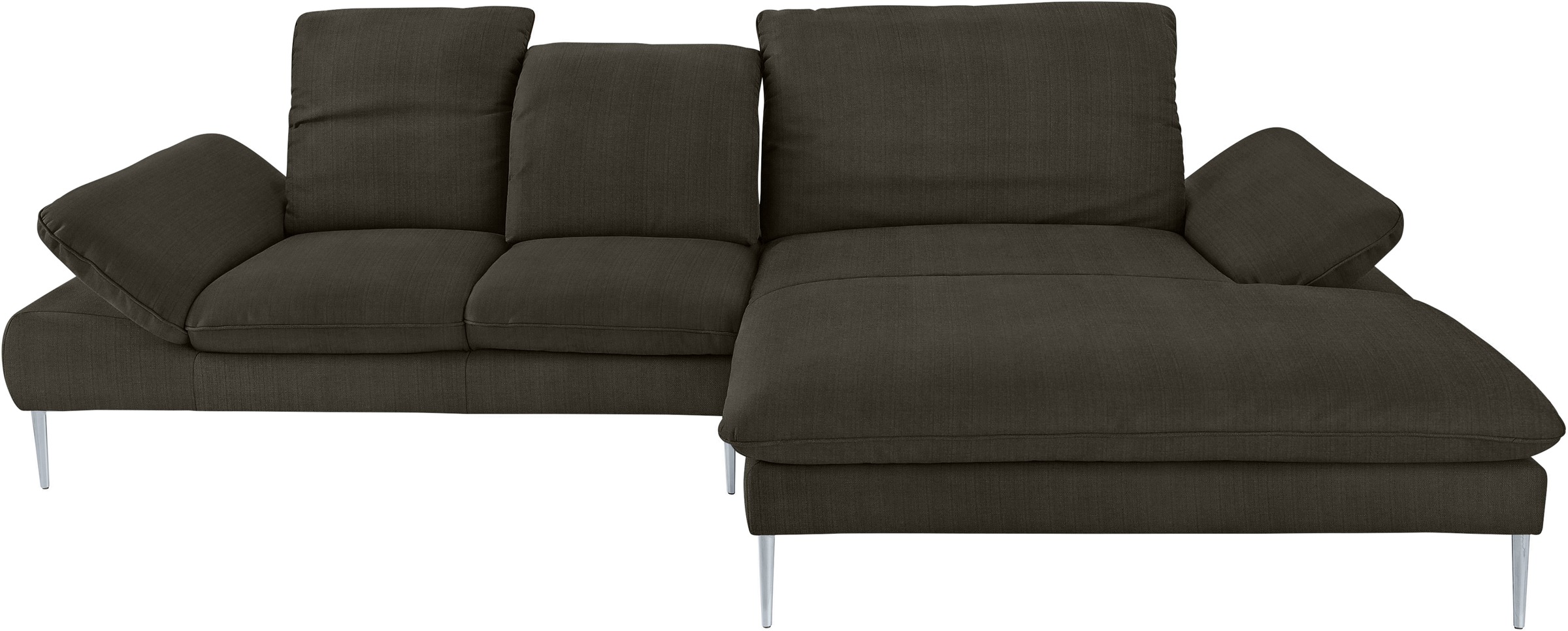 W.SCHILLIG Ecksofa »enjoy&MORE, Designsofa, elegant und bequem, L-Form«, mit Sitztiefenverstellung, Füße silber matt, Breite 310 cm