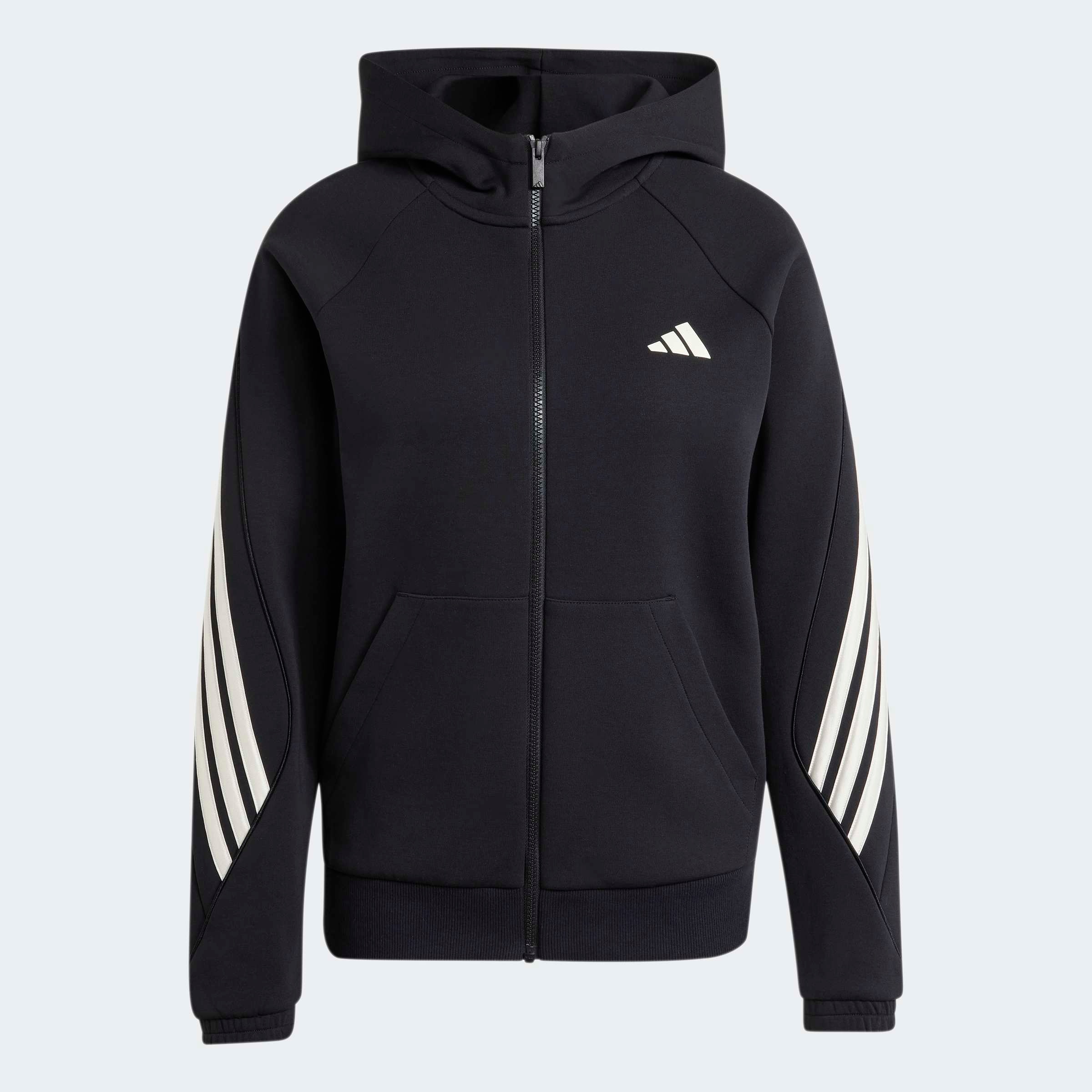 adidas Sportswear Kapuzensweatjacke »STADIUM 3-STREIFEN, DURCHGEHENDER REISSVERSCHLUSS« mit Kapuze, in normaler Länge