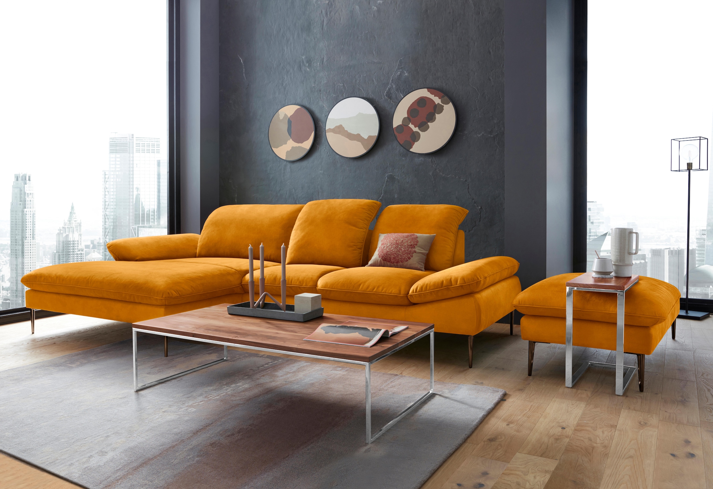 W.SCHILLIG Hocker »enjoy&MORE«, Füße bronze pulverbeschichtet, Breite 106 cm