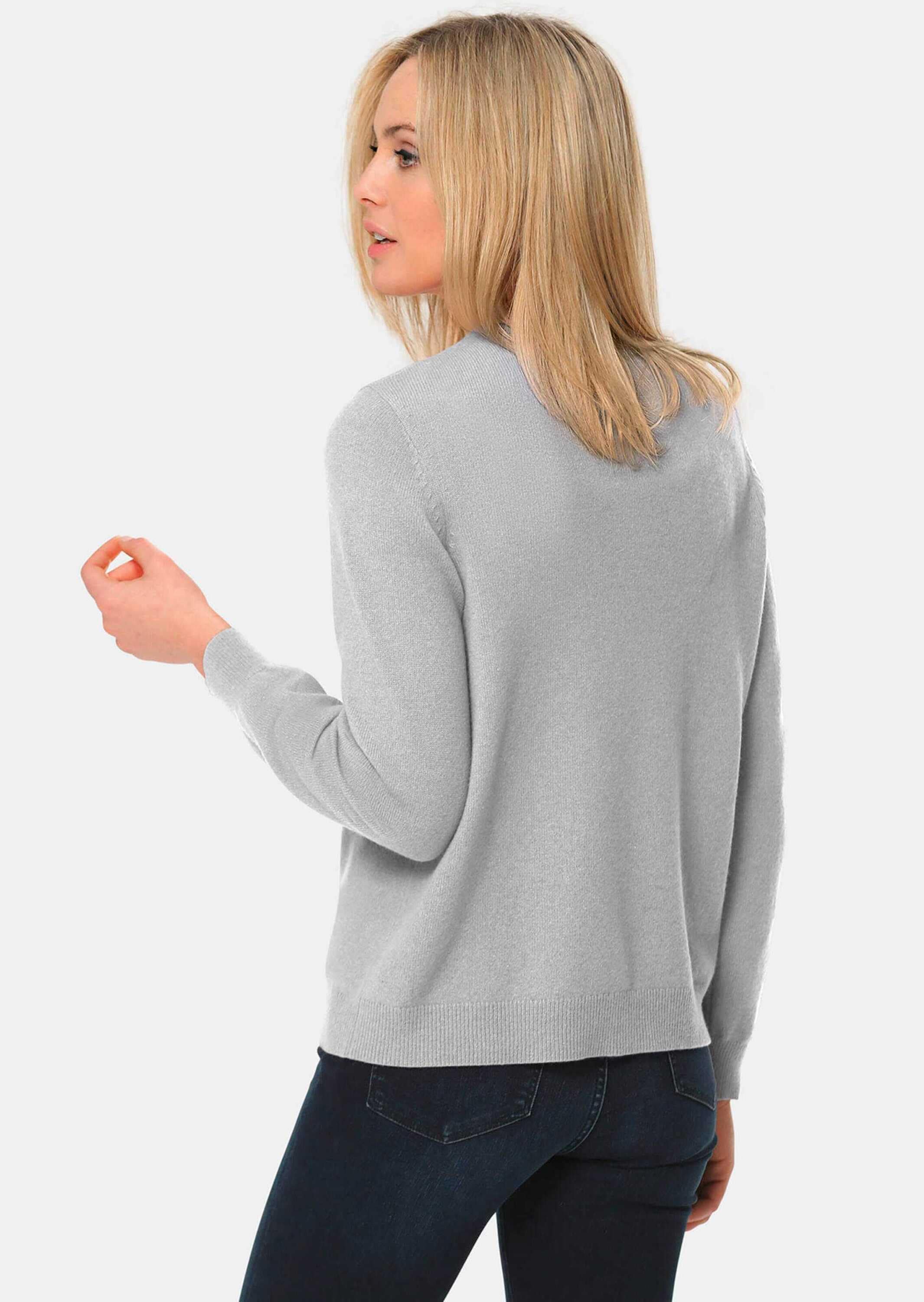 GOLDNER Strickpullover »Kaschmirstrickjacke mit Rundhalsausschnitt Kuschelweiche Kaschmir-Strickjacke mit Rundhals«