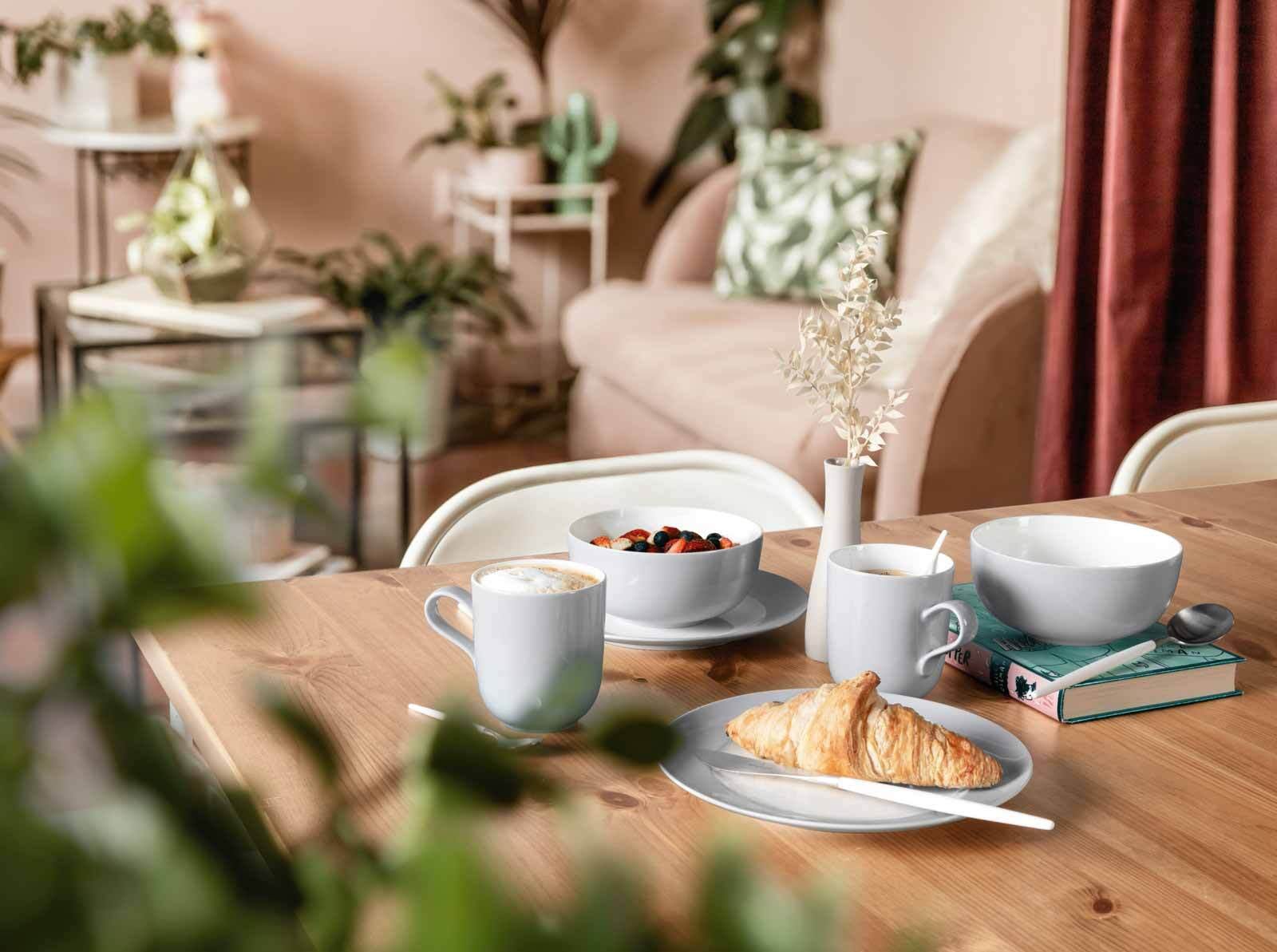 Seltmann Weiden Geschirr-Set »Frühstücks-Set Liberty Pure Colors 18er Set« Spülmaschinenfest, Mikrowellensicher, Ofenfest