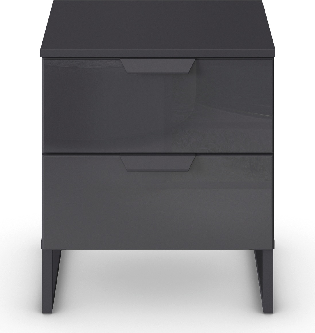 rauch Nachtkommode »Modern by Aditio«, mit Glasfront und Kufenfuß, 2 Schubladen mit Softclose-Funktion