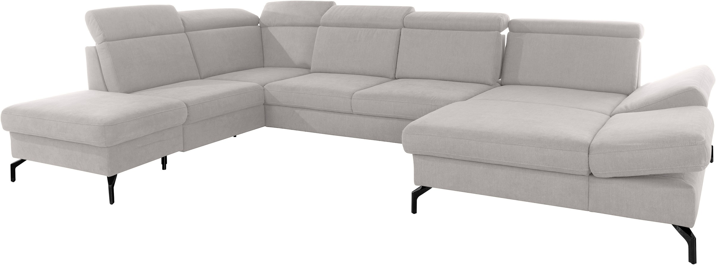 sit&more Wohnlandschaft »Brisbane U-Form«, Fußhöhe 15 cm, inklusive Sitztiefen-, Armteil- und Kopfteilverstellung