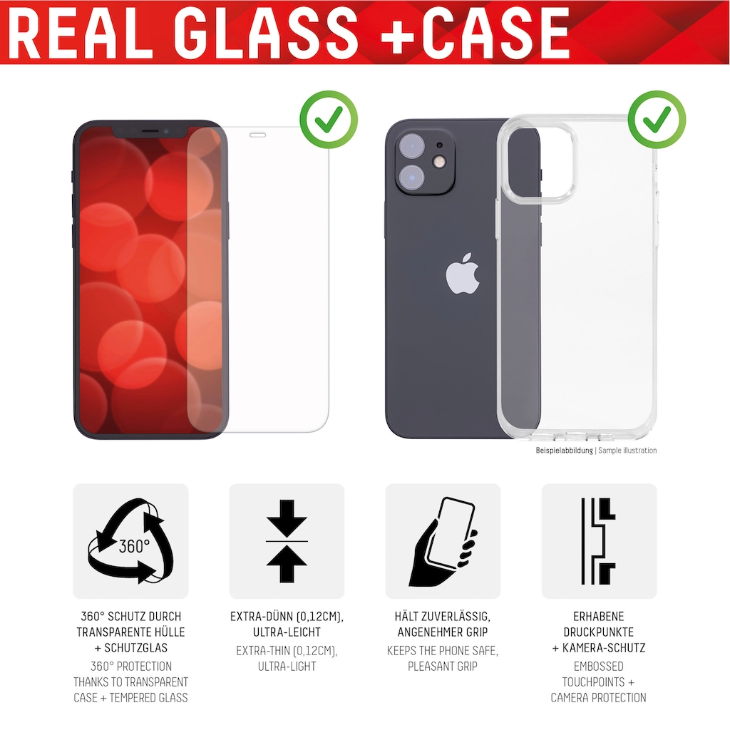 Displex Displayschutzfolie »DISPLEX Real Glass + Case für iPhone 13«