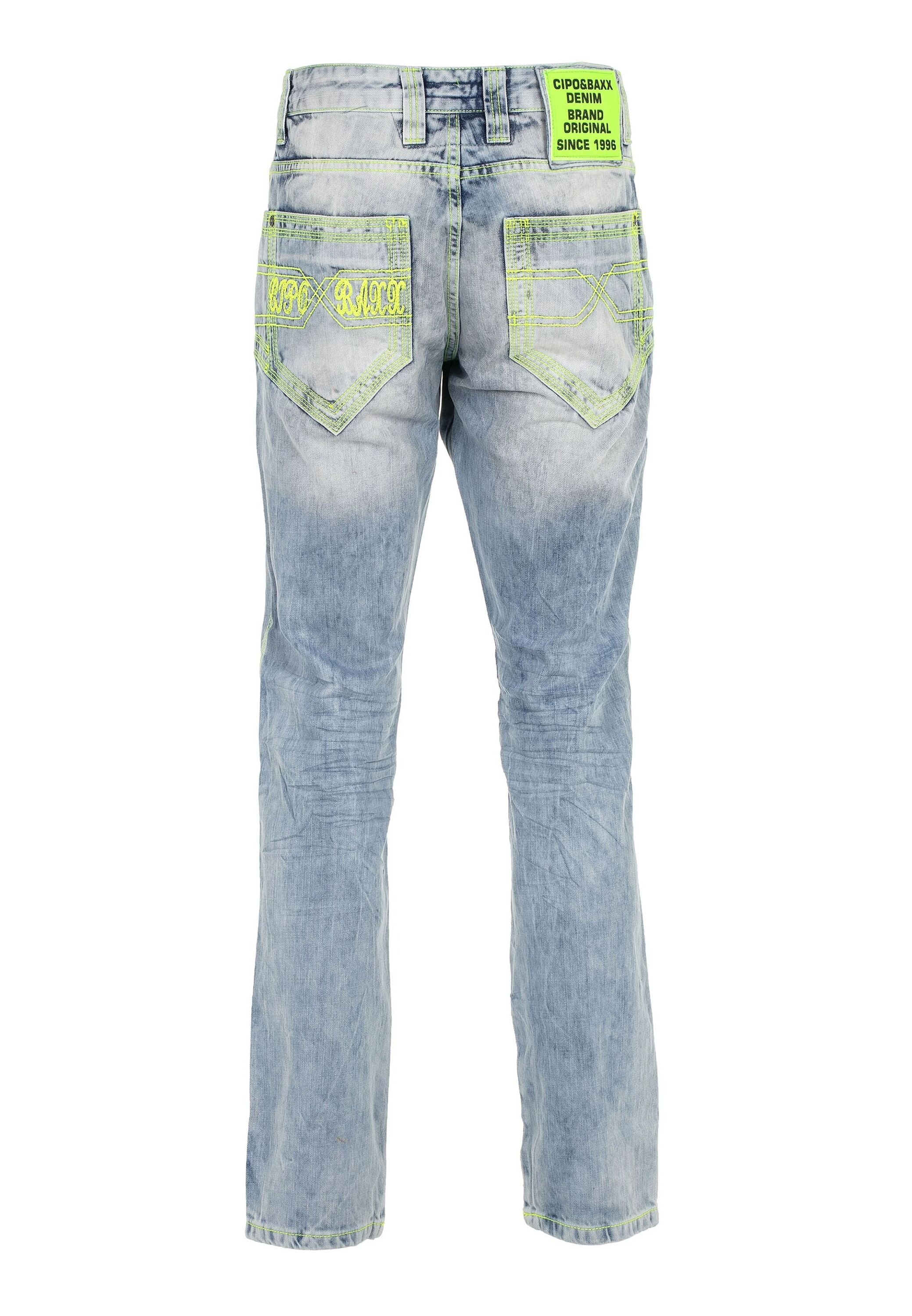 Cipo & Baxx Regular-fit-Jeans »Cipo & Baxx Jeans DENIM« bequeme Jeans mit heller Waschung, CD596