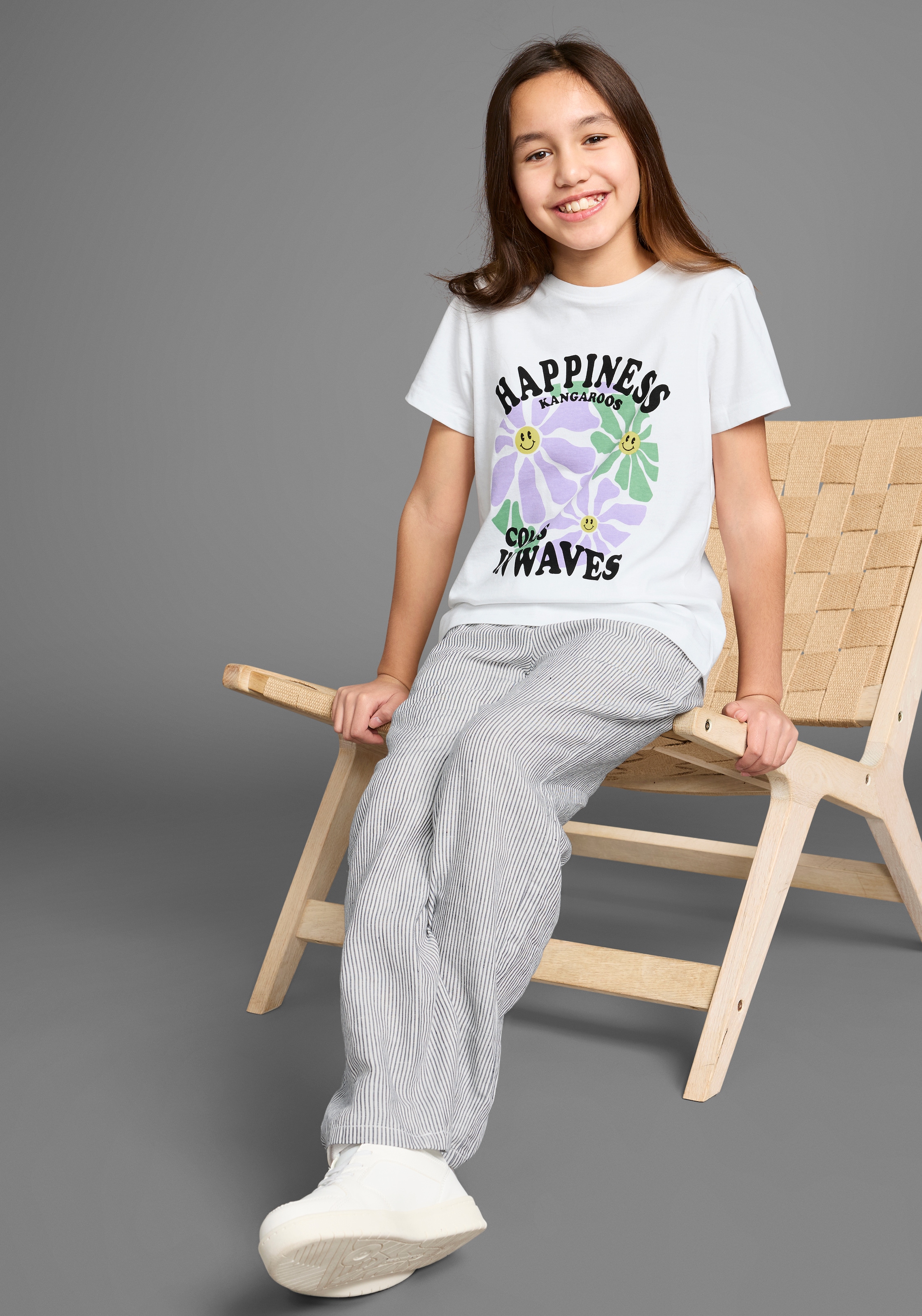KIDSWORLD Schlupfhose »Webhose mit coole Streifen«, Leichte Streifenhose mit Leinenanteil