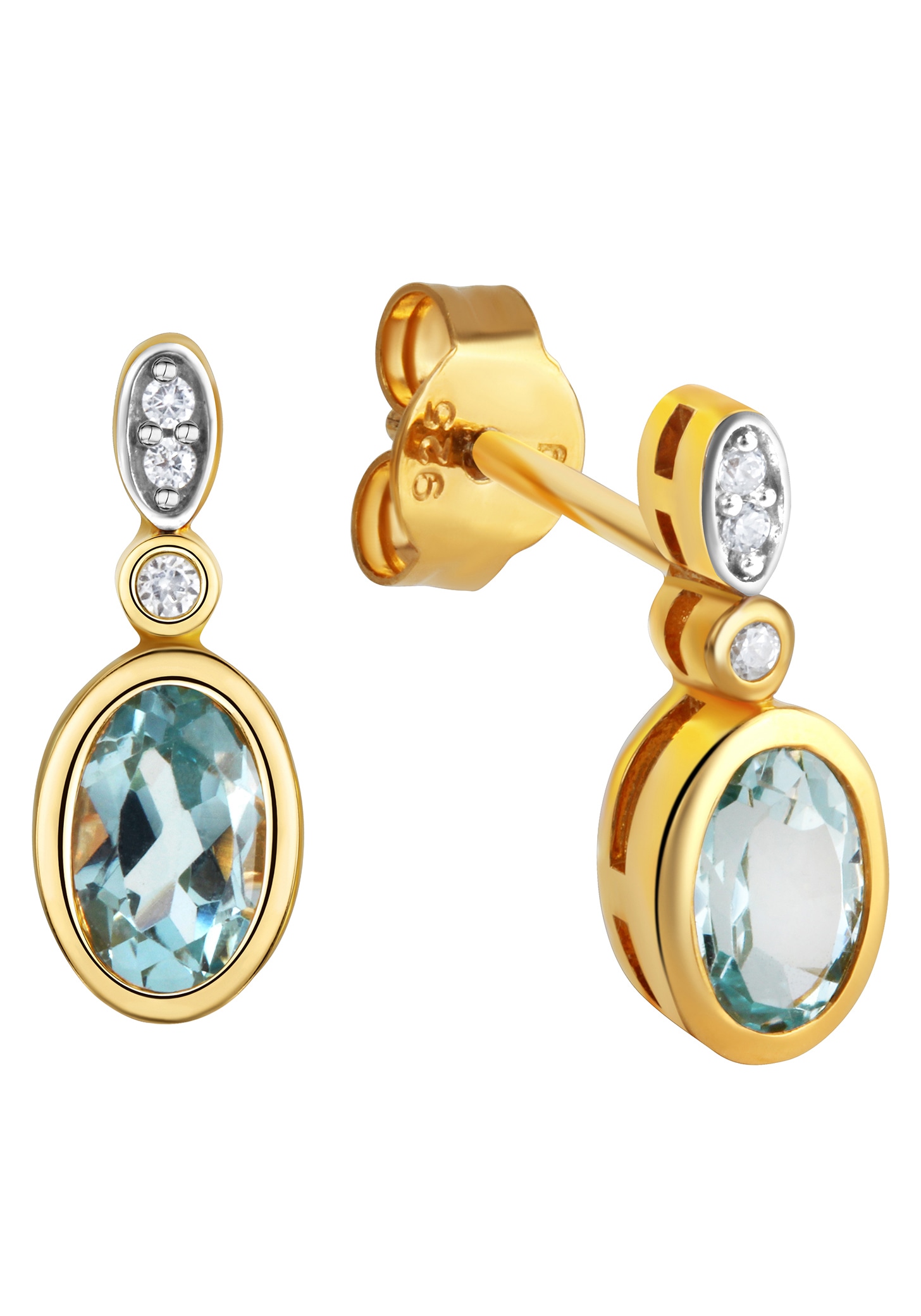 Firetti Paar Ohrstecker »Schmuck Geschenk Silber 925 Ohrschmuck Ohrschmuck Edelstein Topas«, mit Blautopas (behandelt), Zirkonia (synth.)