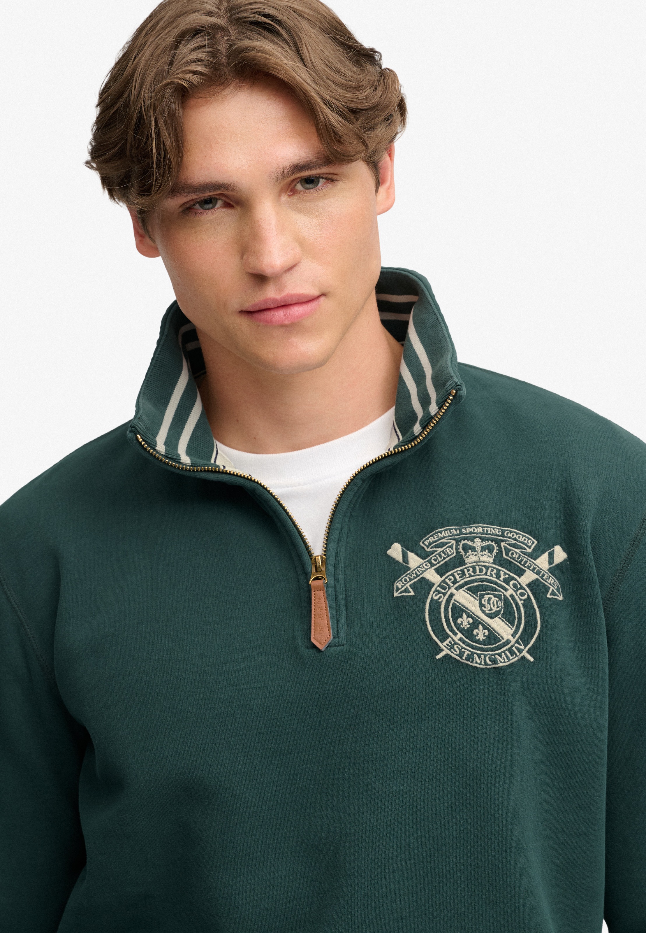Superdry Sweatshirt »GOTHIC VARSITY HALF ZIP«, Baumwollmischung, relaxed fit
