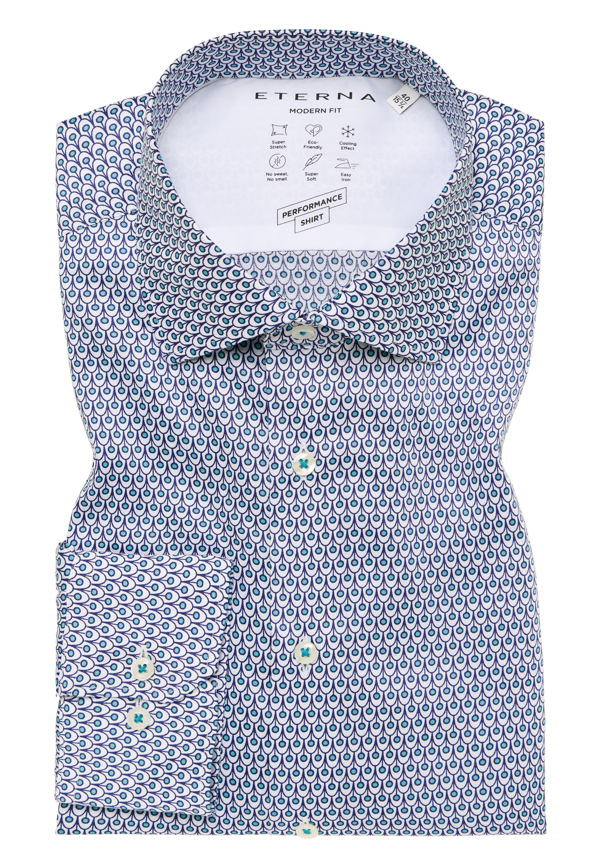 Eterna Langarmhemd »MODERN FIT«, EASY IRON (bügelleicht)