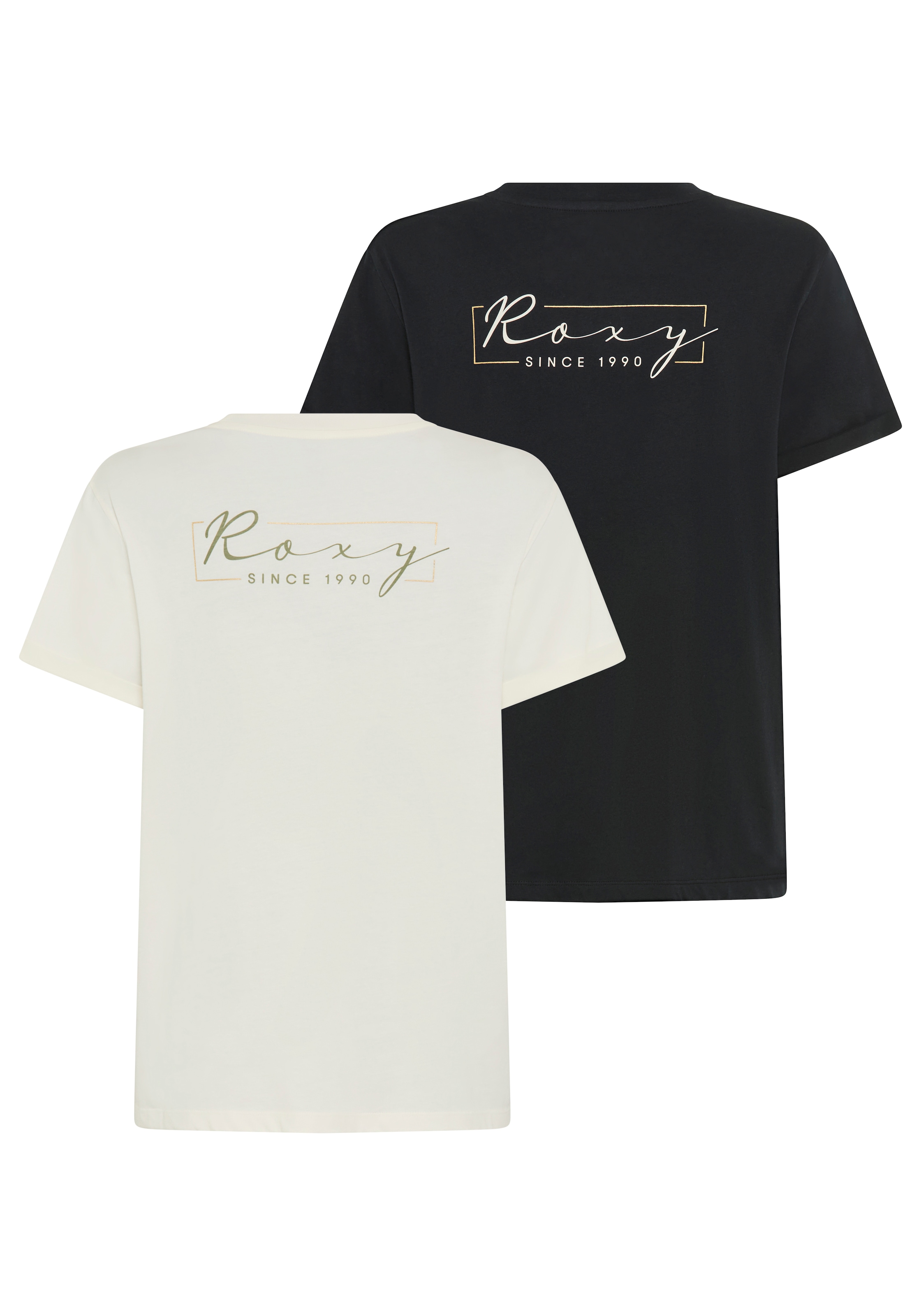 Roxy T-Shirt »SPARKLE EVENING SCRIPT COOL« Packung, 2 tlg.