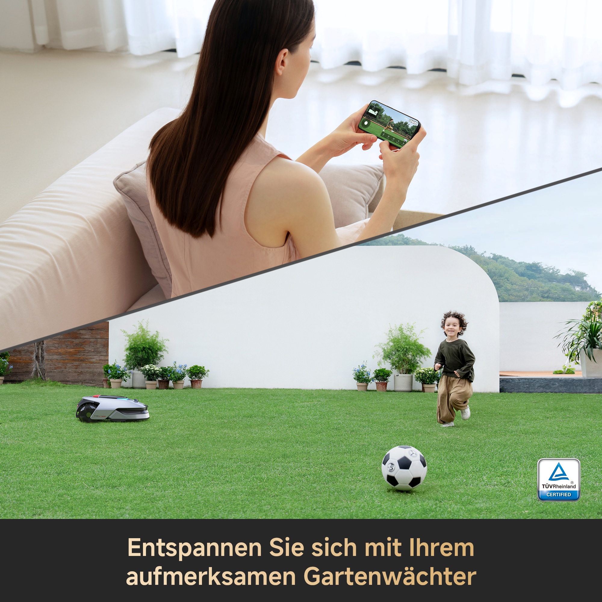Dreame Rasenmähroboter »A2 1200«  Kantenschnittsystem, automatische Begrenzungseinrichtung, KI-Kamera