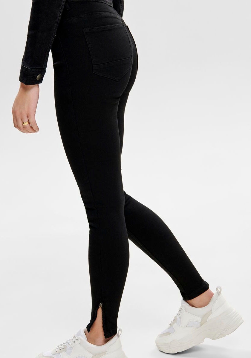 ONLY Ankle-Jeans »ONLKENDELL ETERNAL LIFE ANKLE BLACK NOOS«, mit Zipper am Saum