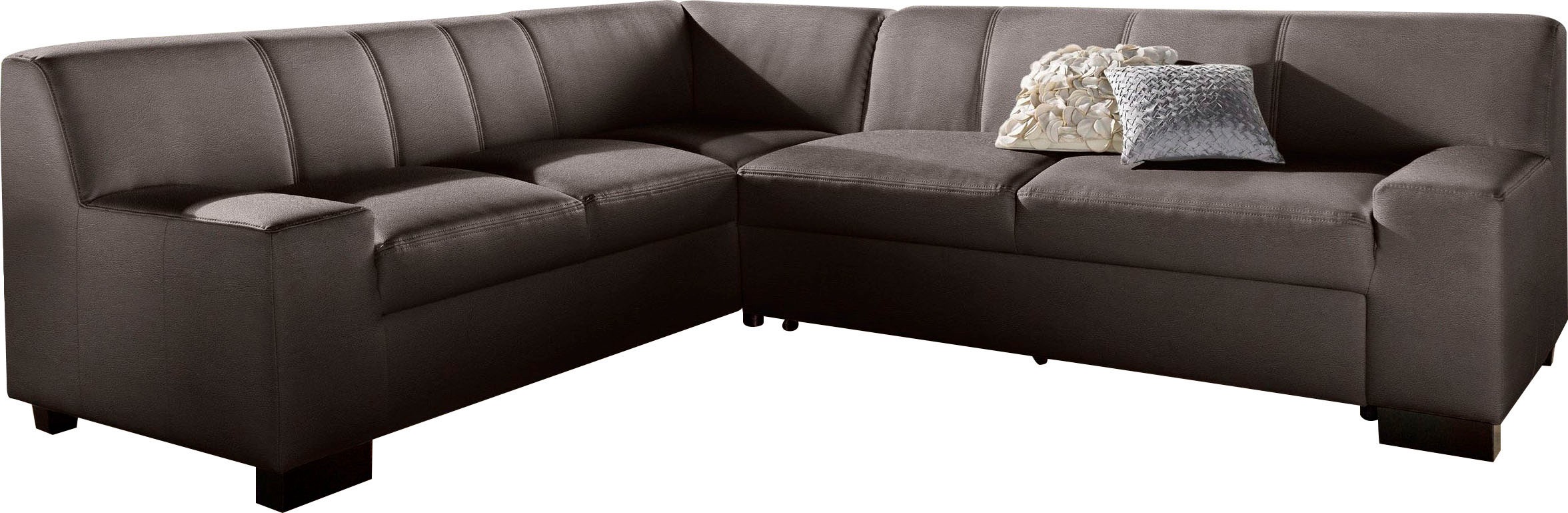 DOMO collection Ecksofa »Norma Top, elegant und modern, flache Armlehnen, L-Form«, wahlweise mit Bettfunktion