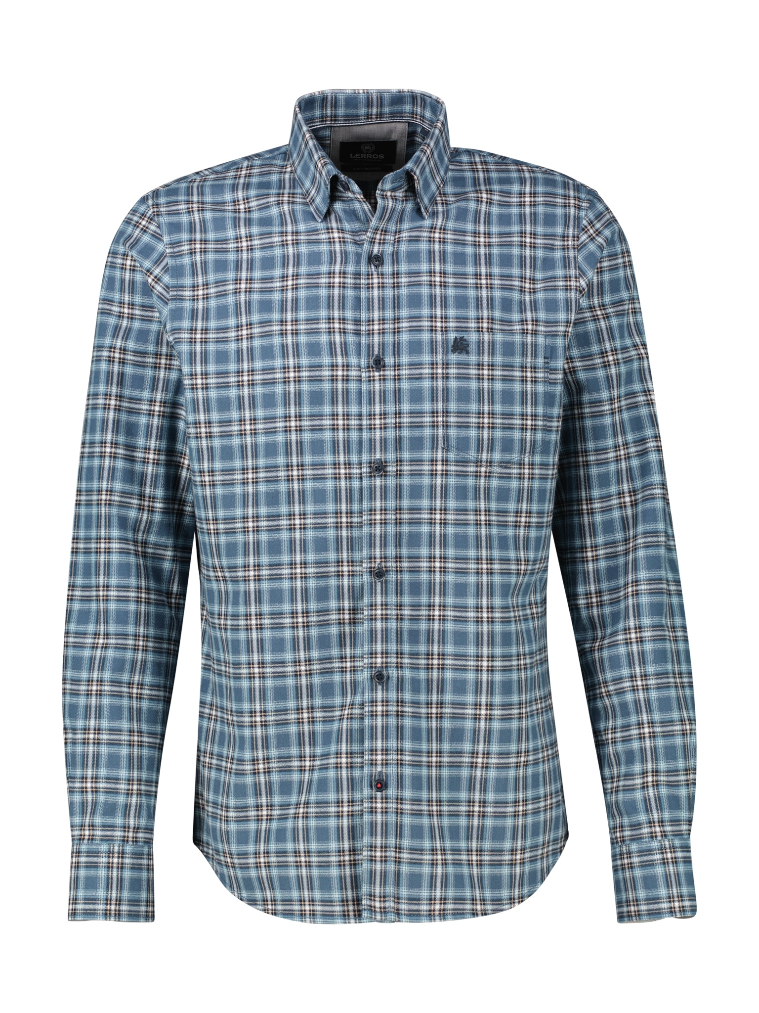 LERROS Karohemd, langarm, mit Button-Down-Kragen