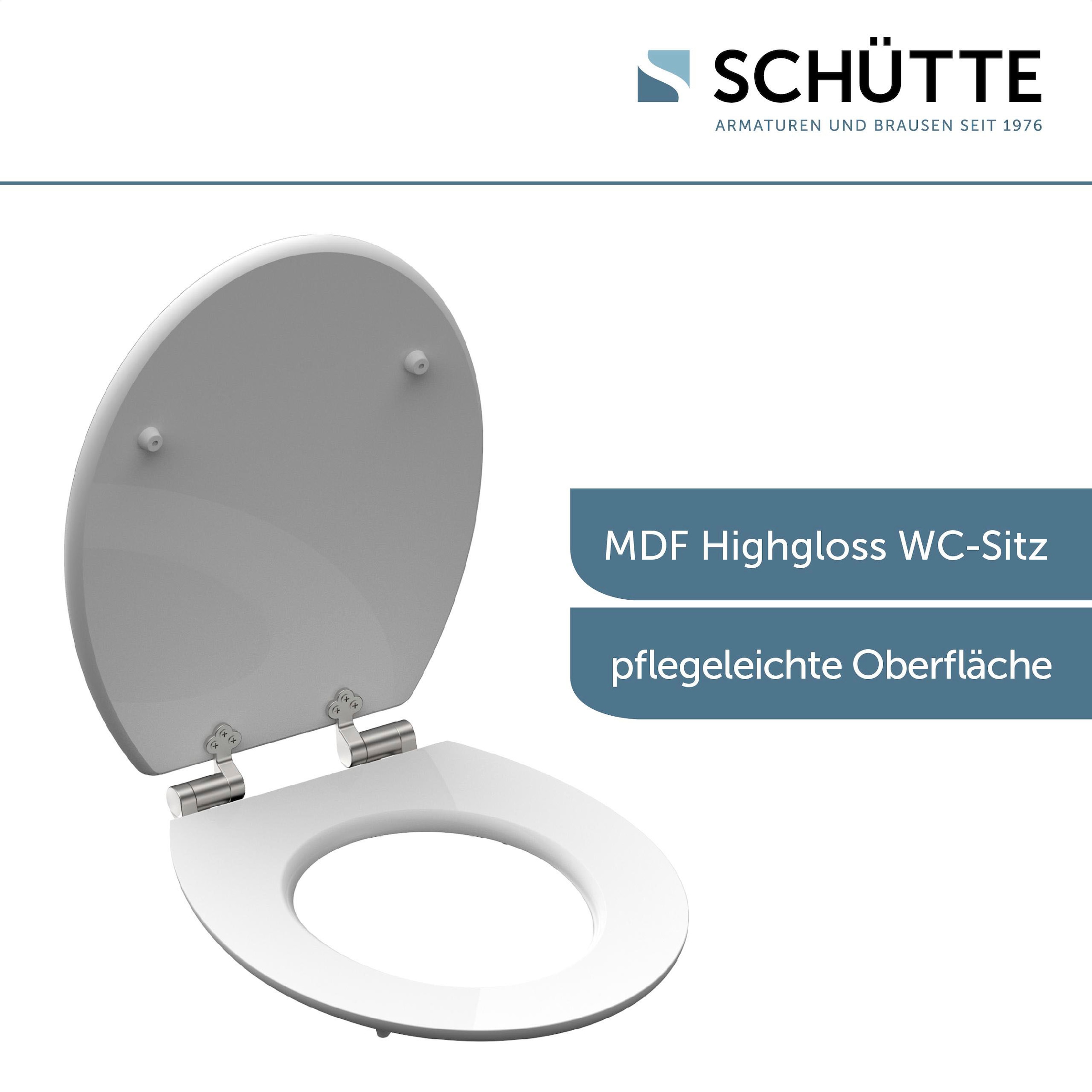 Schütte WC-Sitz »Diamond«, High Gloss mit MDF Holzkern, mit Absenkautomatik