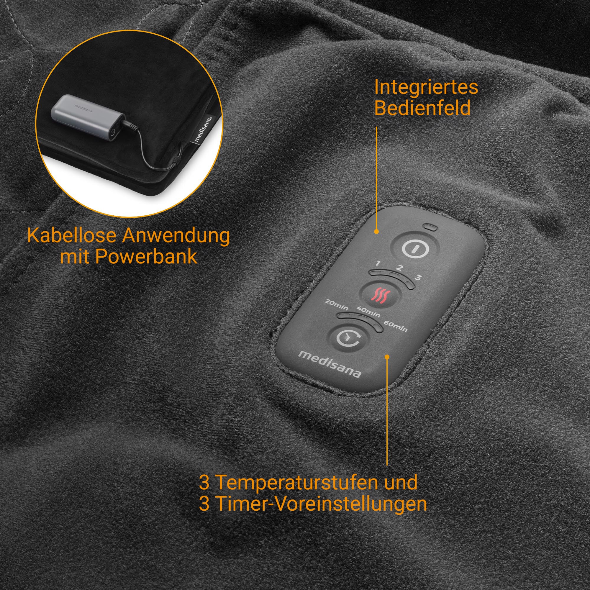 Medisana Heizdecke »OL 200« Wärmedecke für Schoß und Beine, Wärmezonen je 28 x 20,5 cm, 3 Stufen