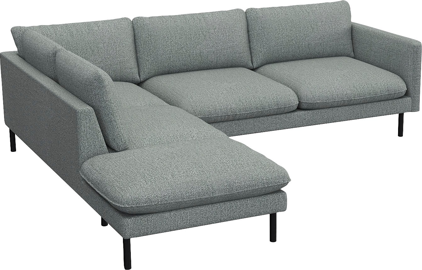 FLEXLUX Ecksofa »Bolzano Designsofa, bequem durch Kaltschaum im Sitz, L-Form«, lose Sitz -& Rückenkissen, hohe Füße