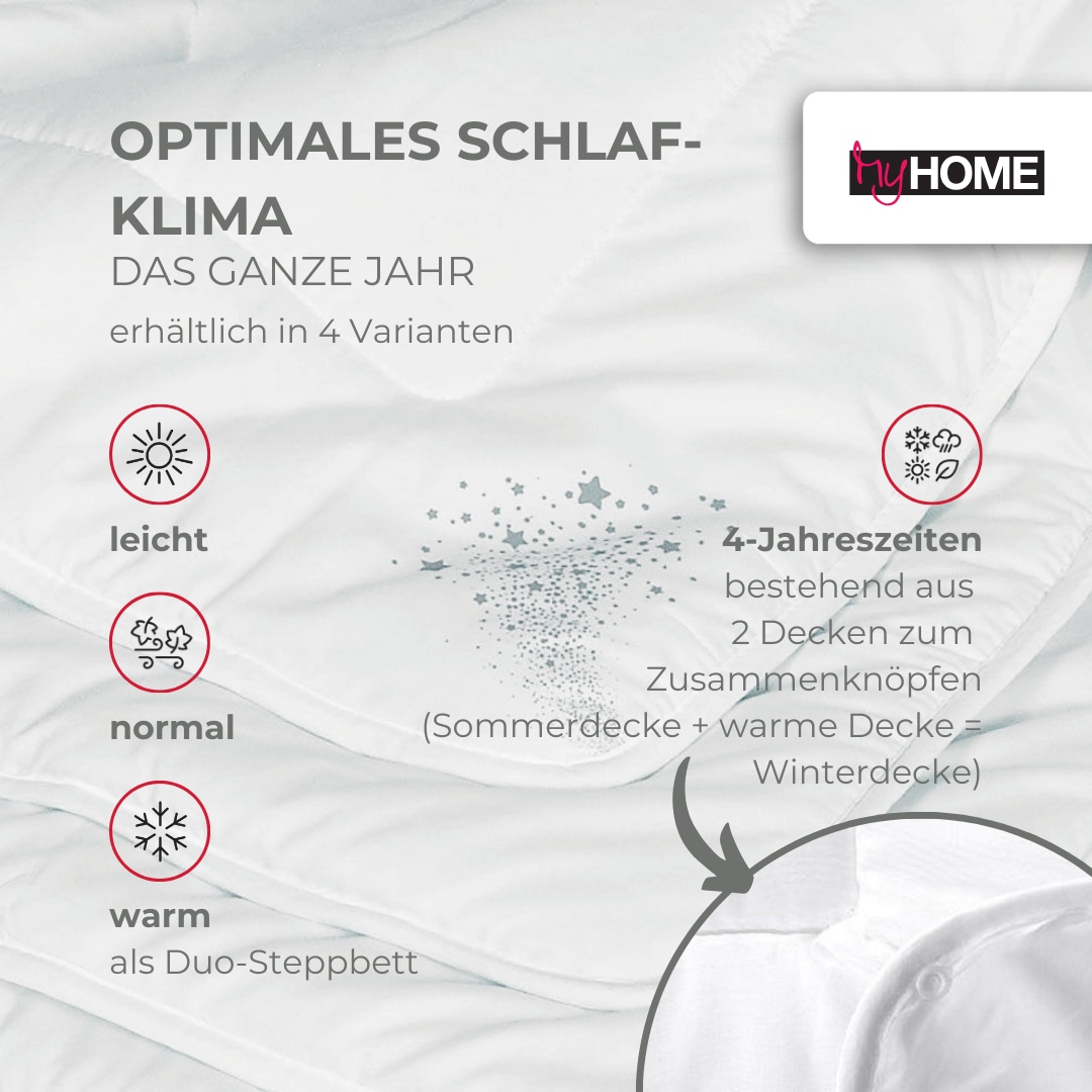 RIBECO Microfaserbettdecke + Kopfkissen »Jan«, (Spar-Set), Sehr gutes Preis-Leistungsverhältnis!