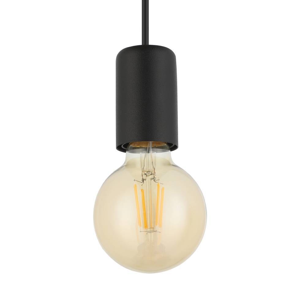 EGLO Hängeleuchte »HALKIN«, 4 flammig, Leuchtmittel E27 | ohne Leuchtmittel, Pendelleuchte, Holz in Natur und Metall in Schwarz, FSC100HB, E27