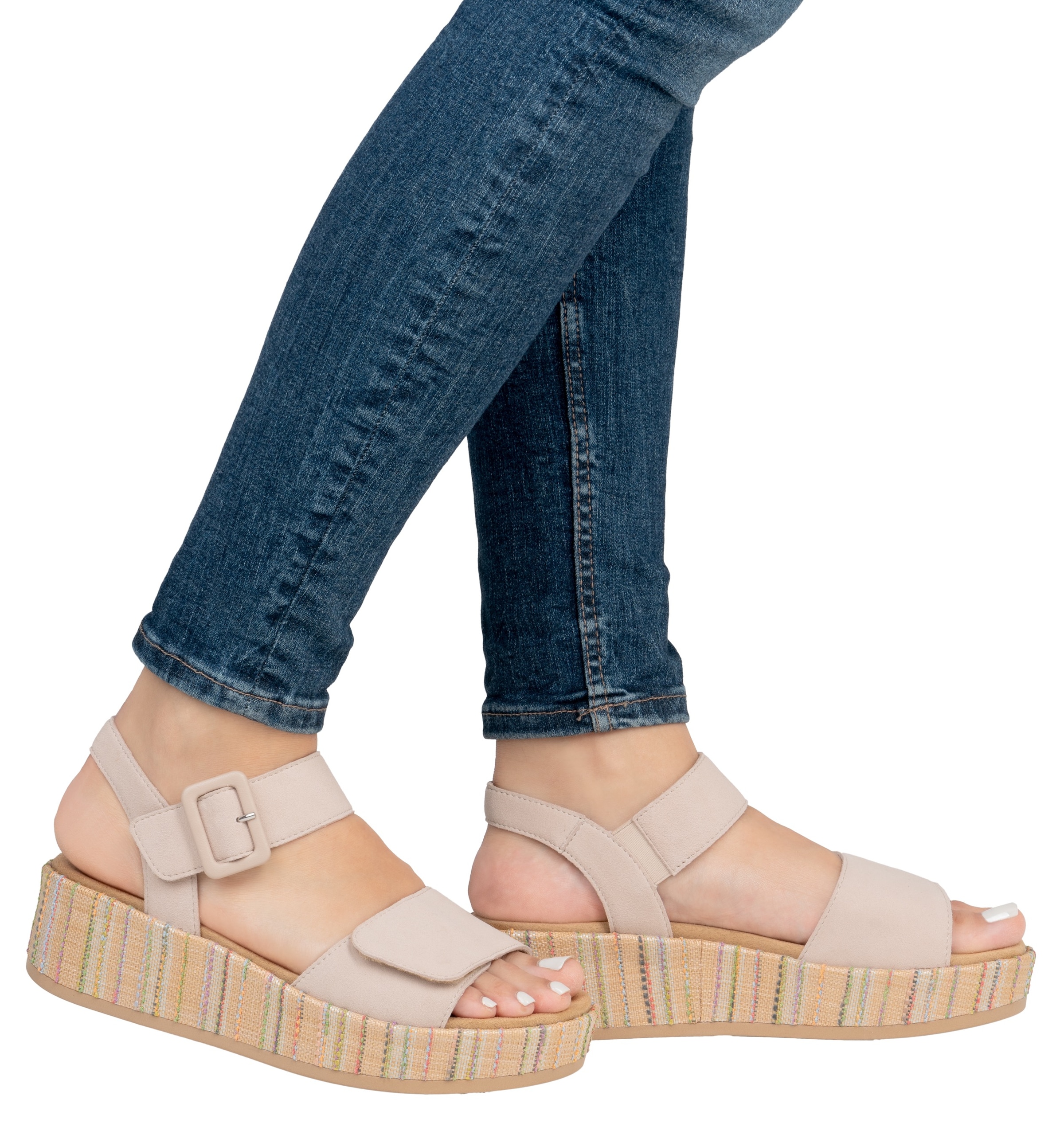 Remonte Sandalette »Elisabeth Hurley-Collection«, Keilabsatz, Sommerschuh, Riemchensandale mit bezogenem Plateau
