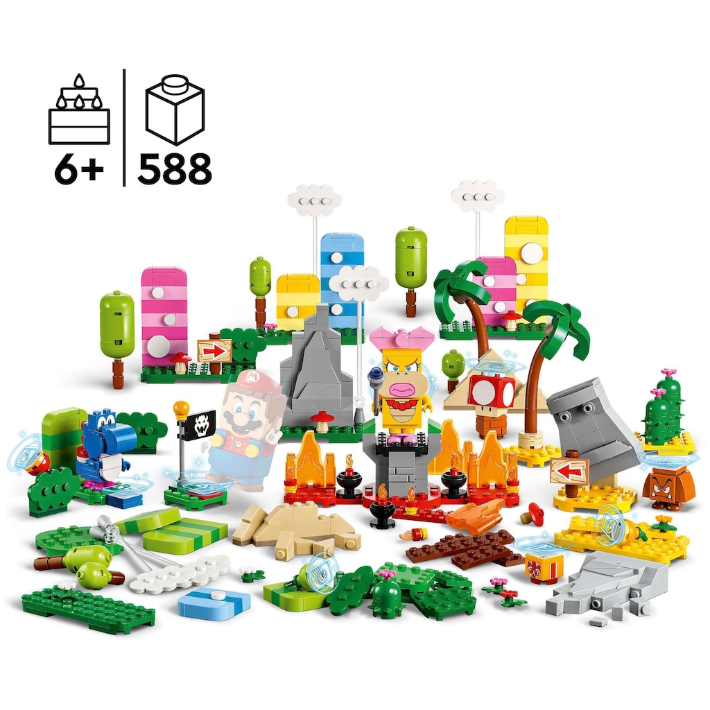 LEGO® Konstruktionsspielsteine »Kreativbox – Leveldesigner-Set (71418), LEGO® Super Mario«, (588 St.)