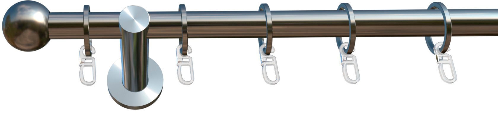 indeko Gardinenstange »Formentor« Ø 16 mm 1 läufig-läufig Fixmaß Komplett-Set inkl. Ringen und Montagematerial