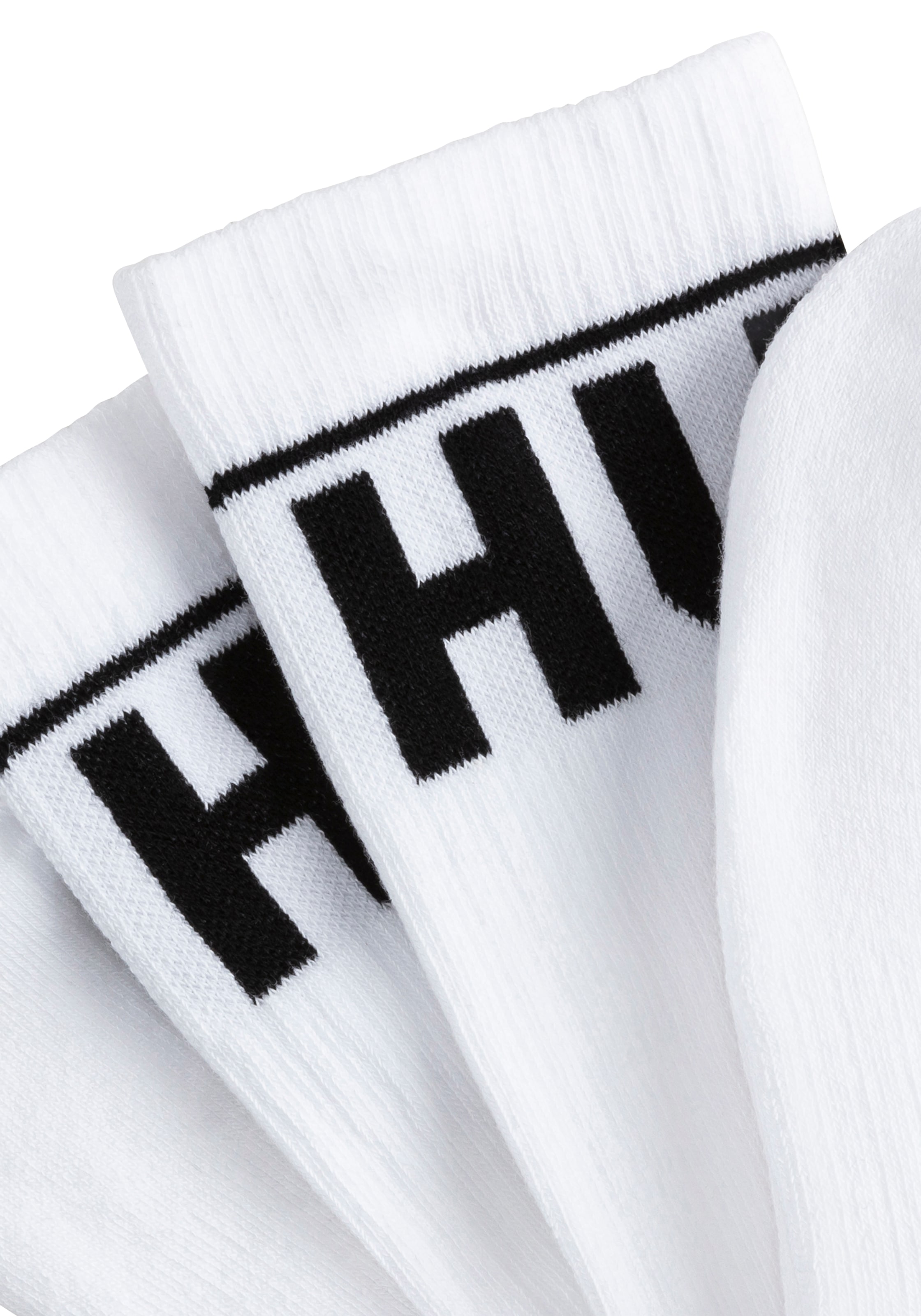 HUGO Underwear Freizeitsocken »2P QS RIB ICONIC CC«, (Packung, 2 Paar, 2er), mit kontrastfarbenen HUGO Schriftzug
