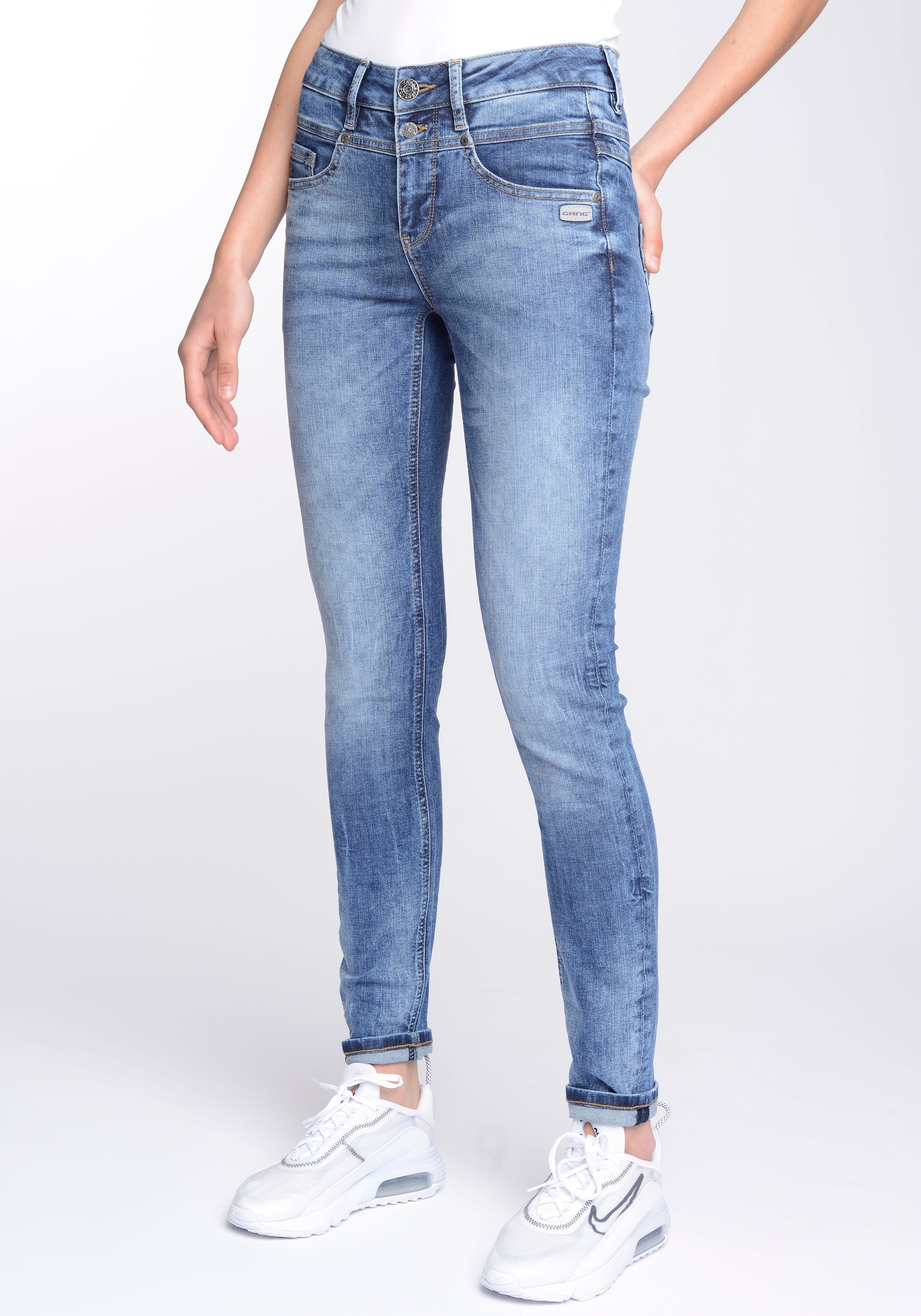 GANG Skinny-fit-Jeans »94MORA«, mit 3-Knopf-Verschluss und Passe vorne bei  ♕