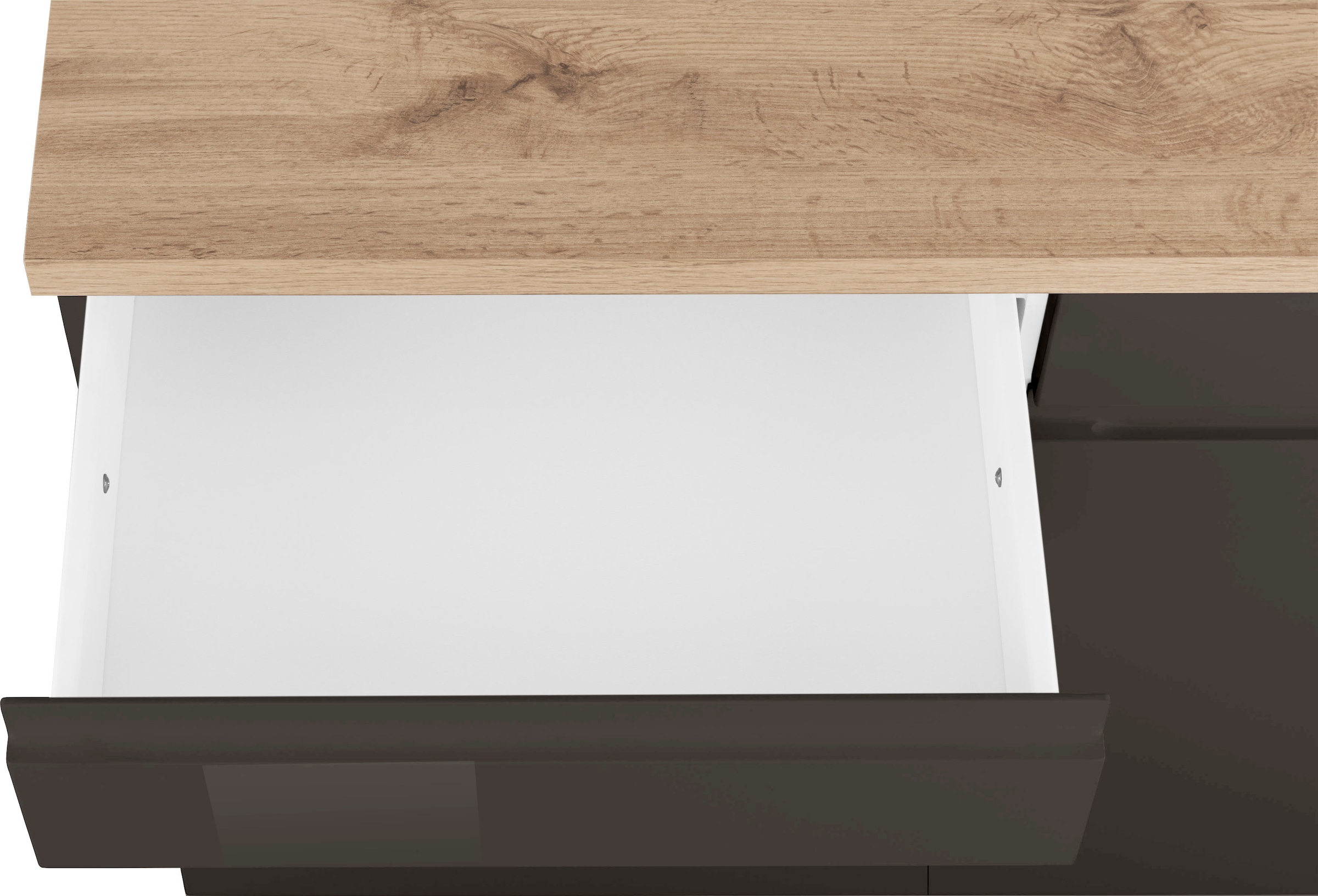 HELD MÖBEL Unterschrank »Virginia«, 85 cm hoch, 150 cm breit, 3 Schubladen, 3 Türen, griffloses Design