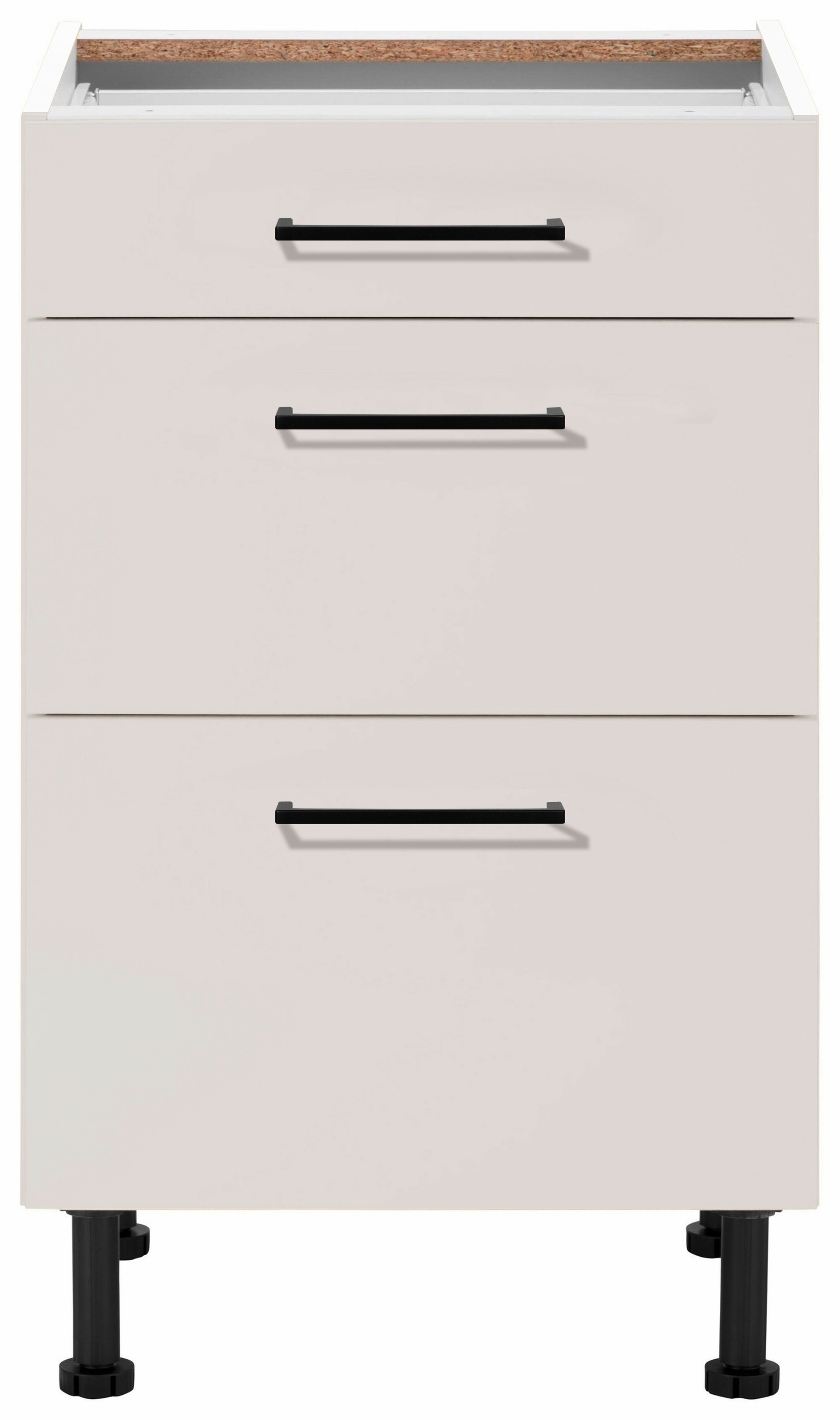 wiho Küchen Unterschrank »Nisos«, 50 cm breit, Soft-Close in Schubladen, verstellbare Füße, ohne Platte