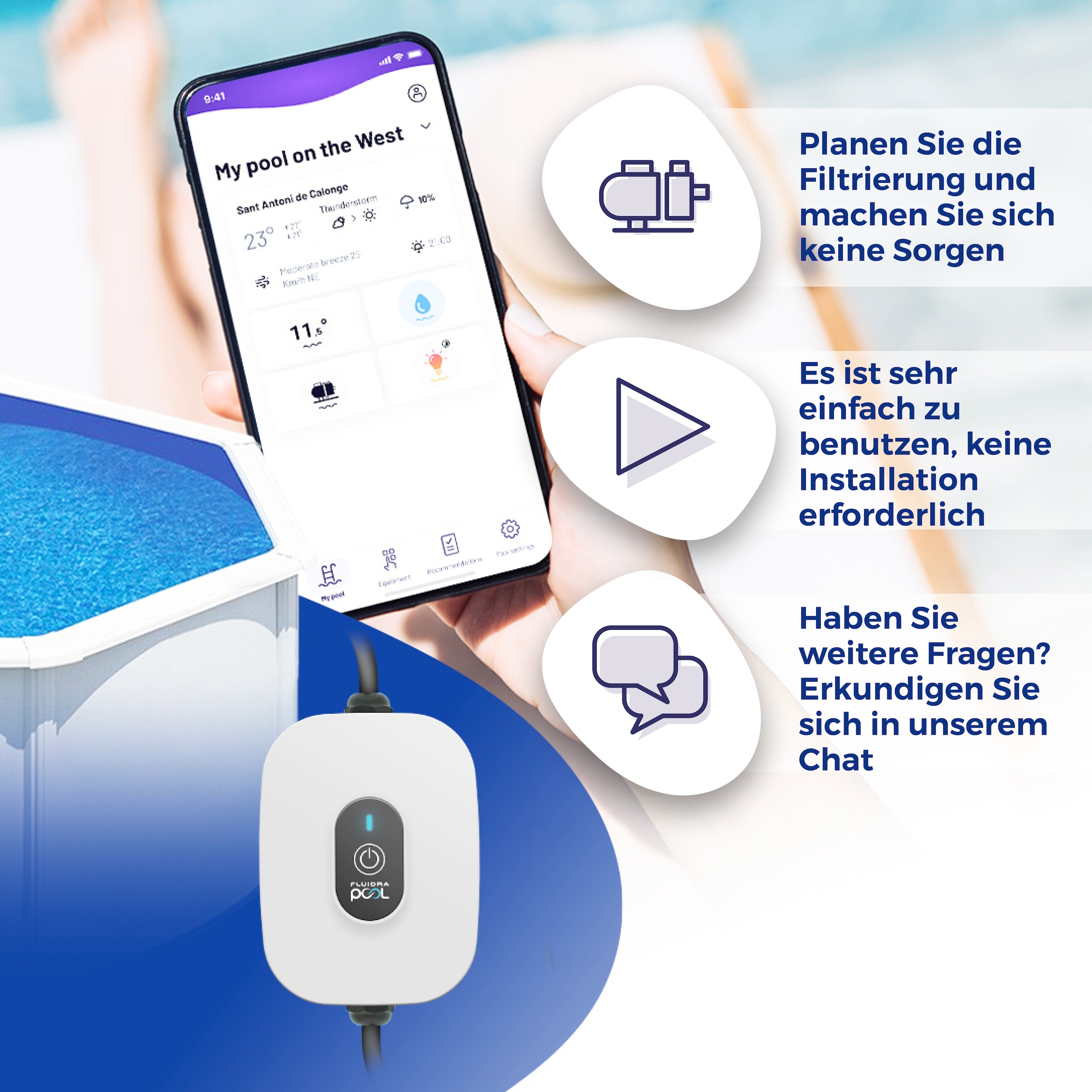 Gre Rundpool »FIDJI inkl. Zubehör« Höhe: 120 cm, in versch. Größen erhältlich