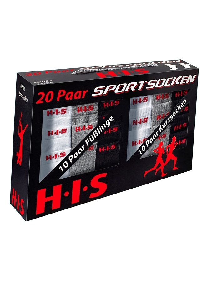 H.I.S Kurzsocken, (Box, 20 Paar), kaufen und Sneakersocken mit Frottee Rechnung auf