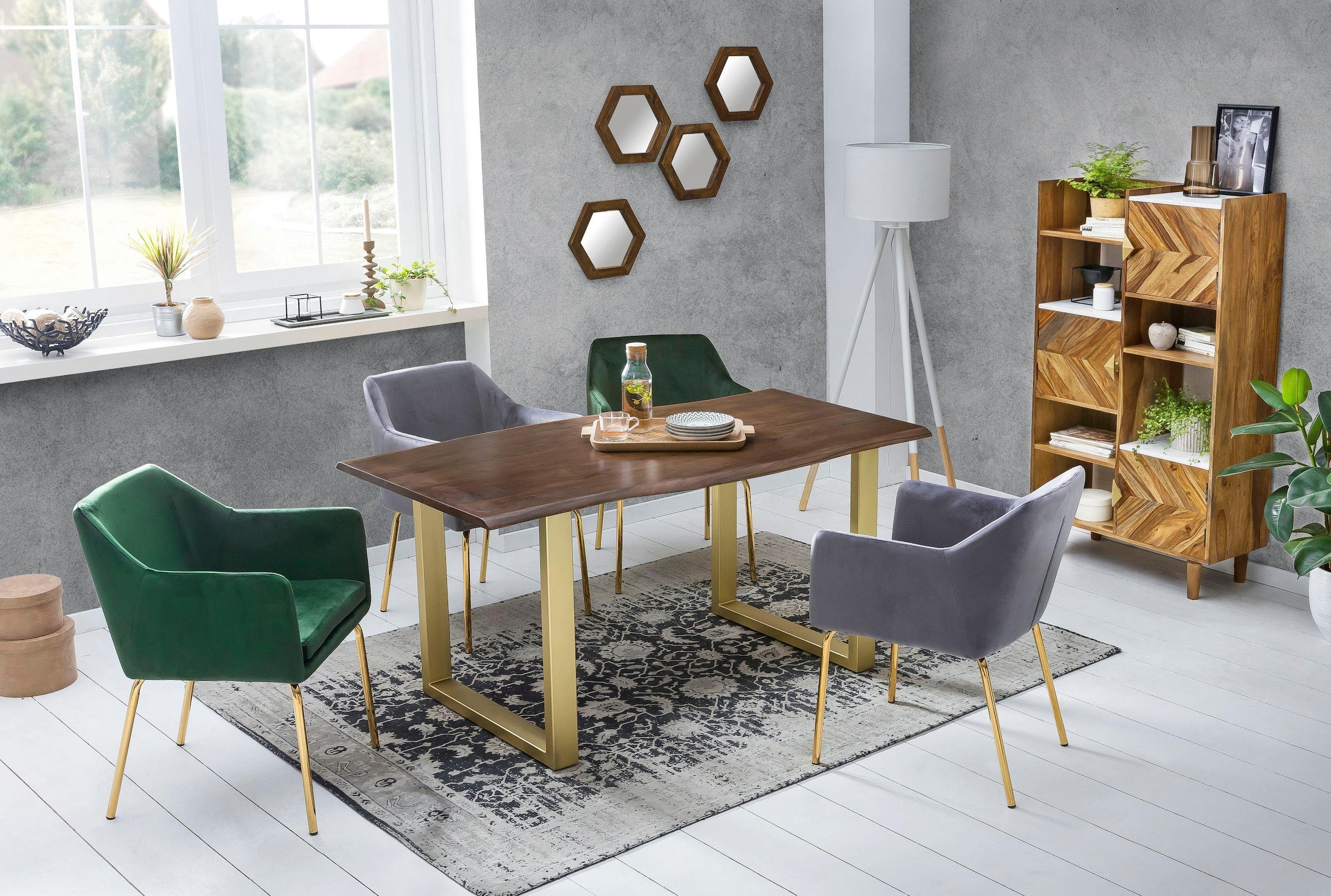 Esstisch »Tops&Tables«, mit elegantem goldfarbenem Gestell