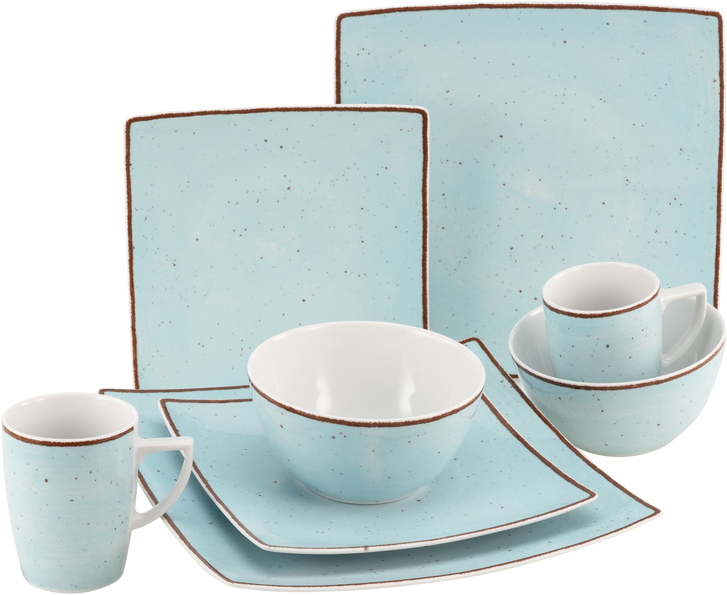 CreaTable Kombiservice »Geschirr-Set New Elegance Vintage Nature«, (Set, 8 tlg., Kaffeeservice und Tafelservice im Set, für 2 Personen), Service, elegante Form, Made in Europe, 8 Teile, für 2 Personen