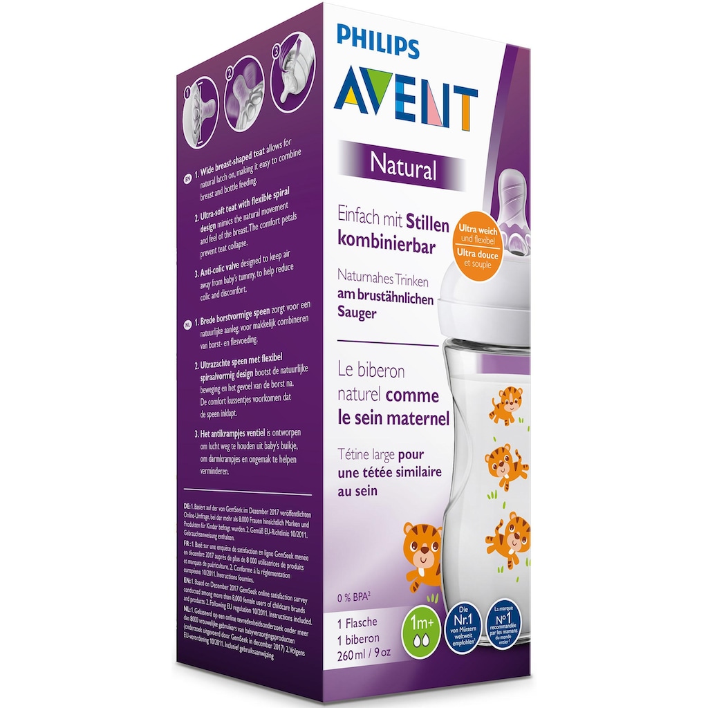 Philips AVENT Babyflasche »Natural Flasche SCF070/20 Design Tiger«