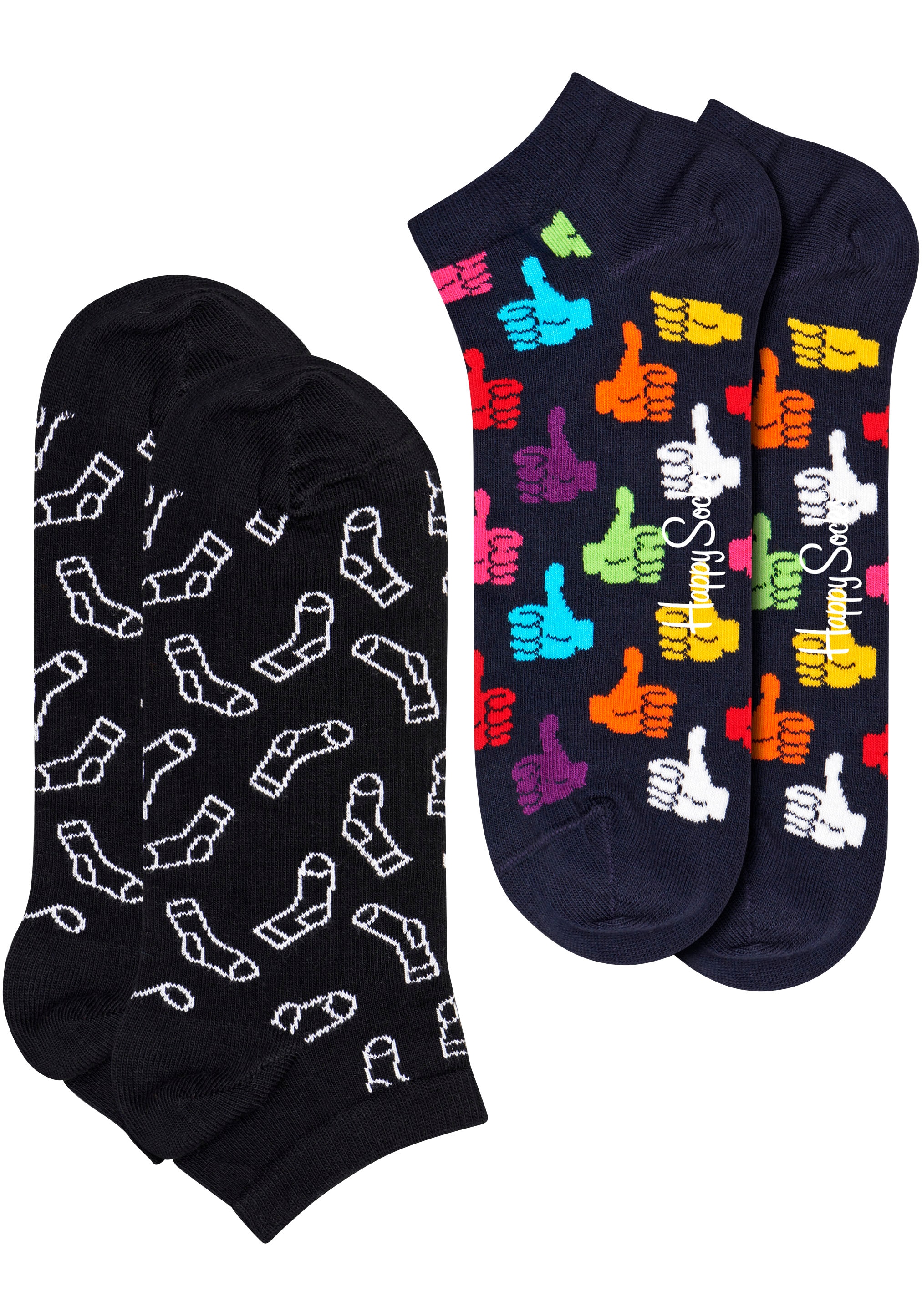 Happy Socks Kurzsocken, (Packung, 2 ♕ Up Thumbs Sock Paar), Low bei