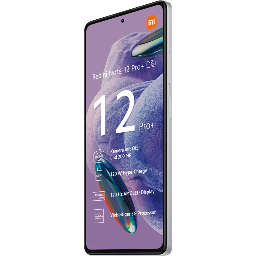 Xiaomi Smartphone »Redmi Note 12 Pro+ 5G 8GB+256GB«, Weiß, 16,94 cm/6,67 Zoll, 256 GB Speicherplatz, 200 MP Kamera