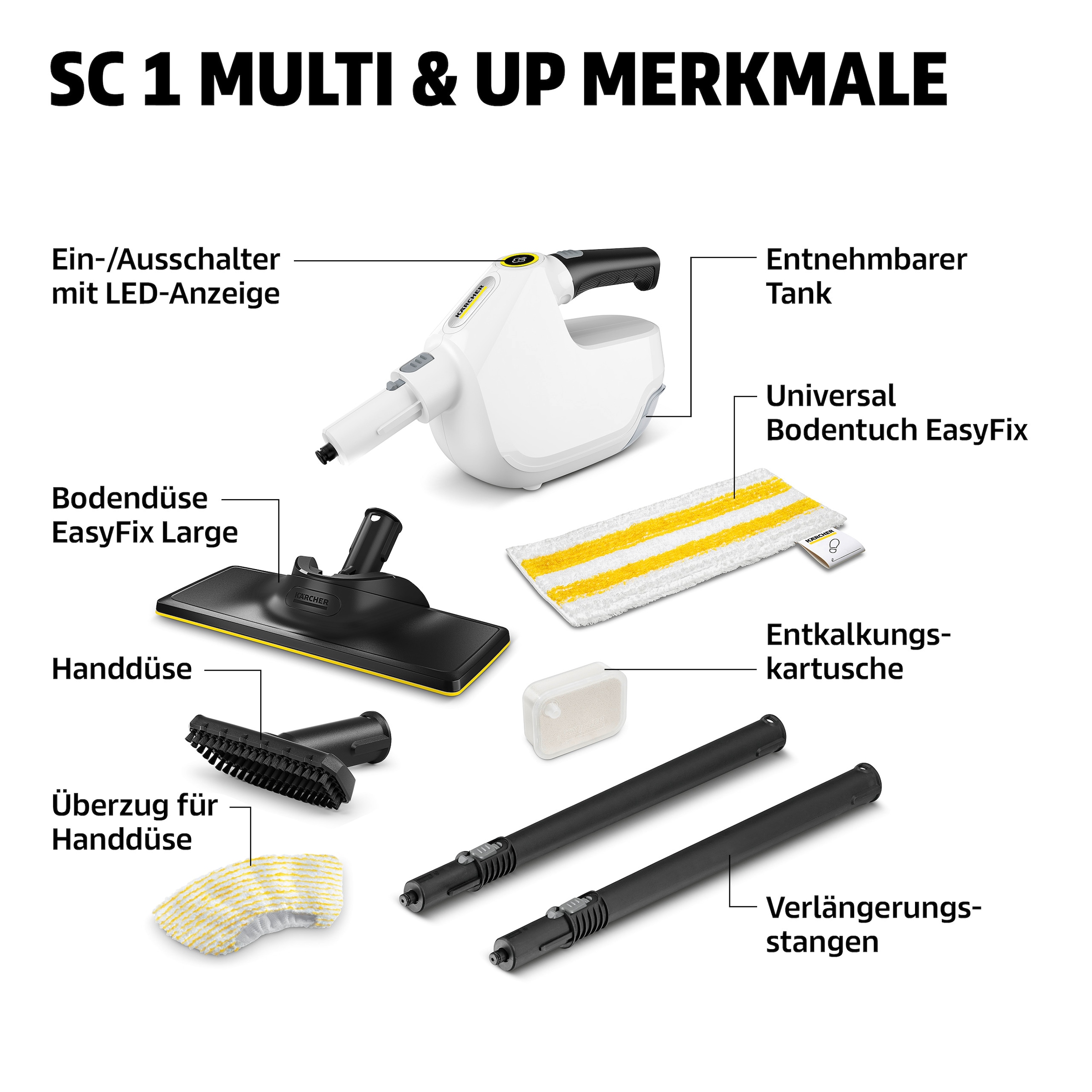 KÄRCHER Dampfreiniger »SC 1 Multi & Up« für ca. 30 m²
