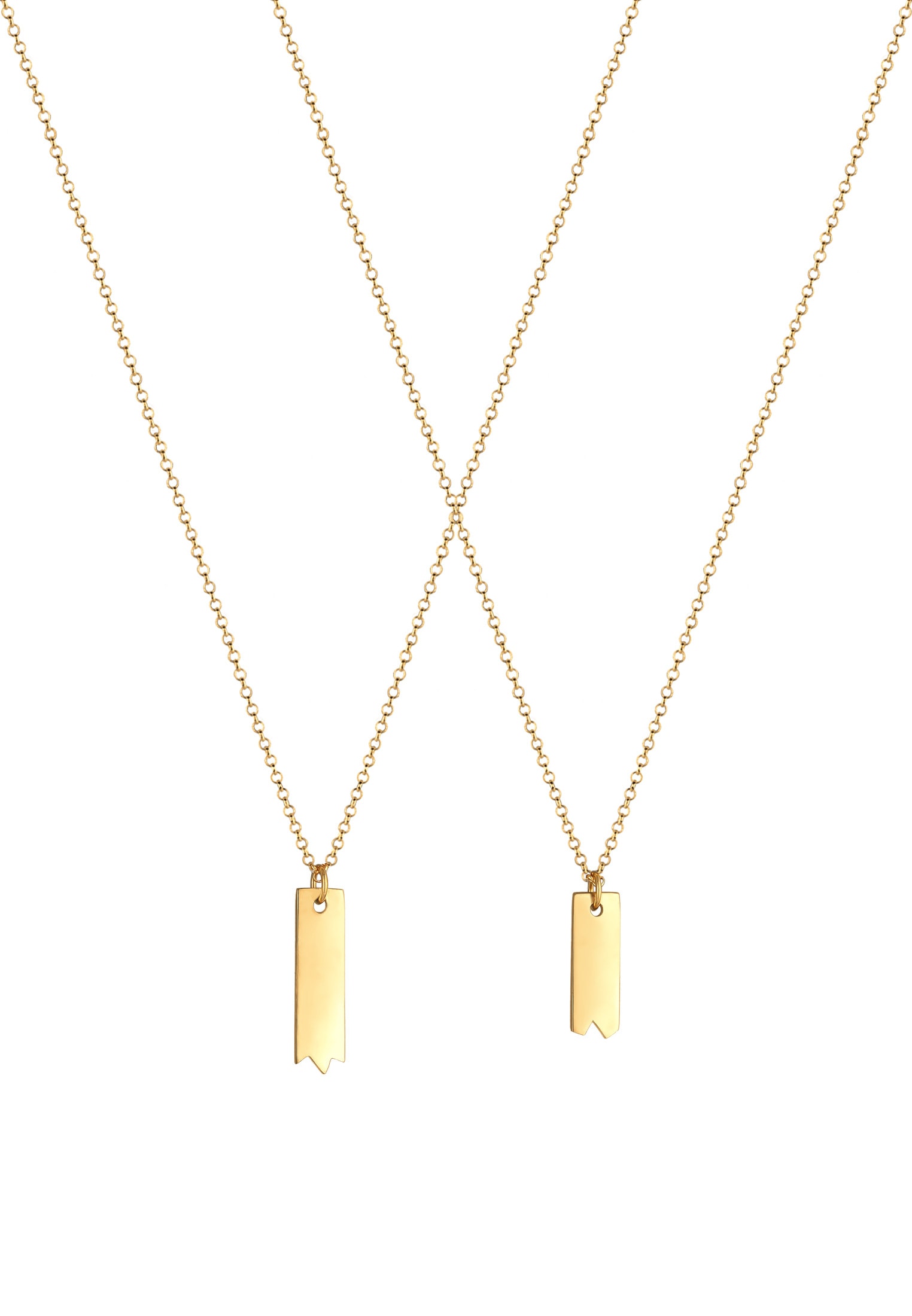 Elli Ketten-Set »Halskette Barren Partner Freundschaft Set (2 tlg) 925 Silber«