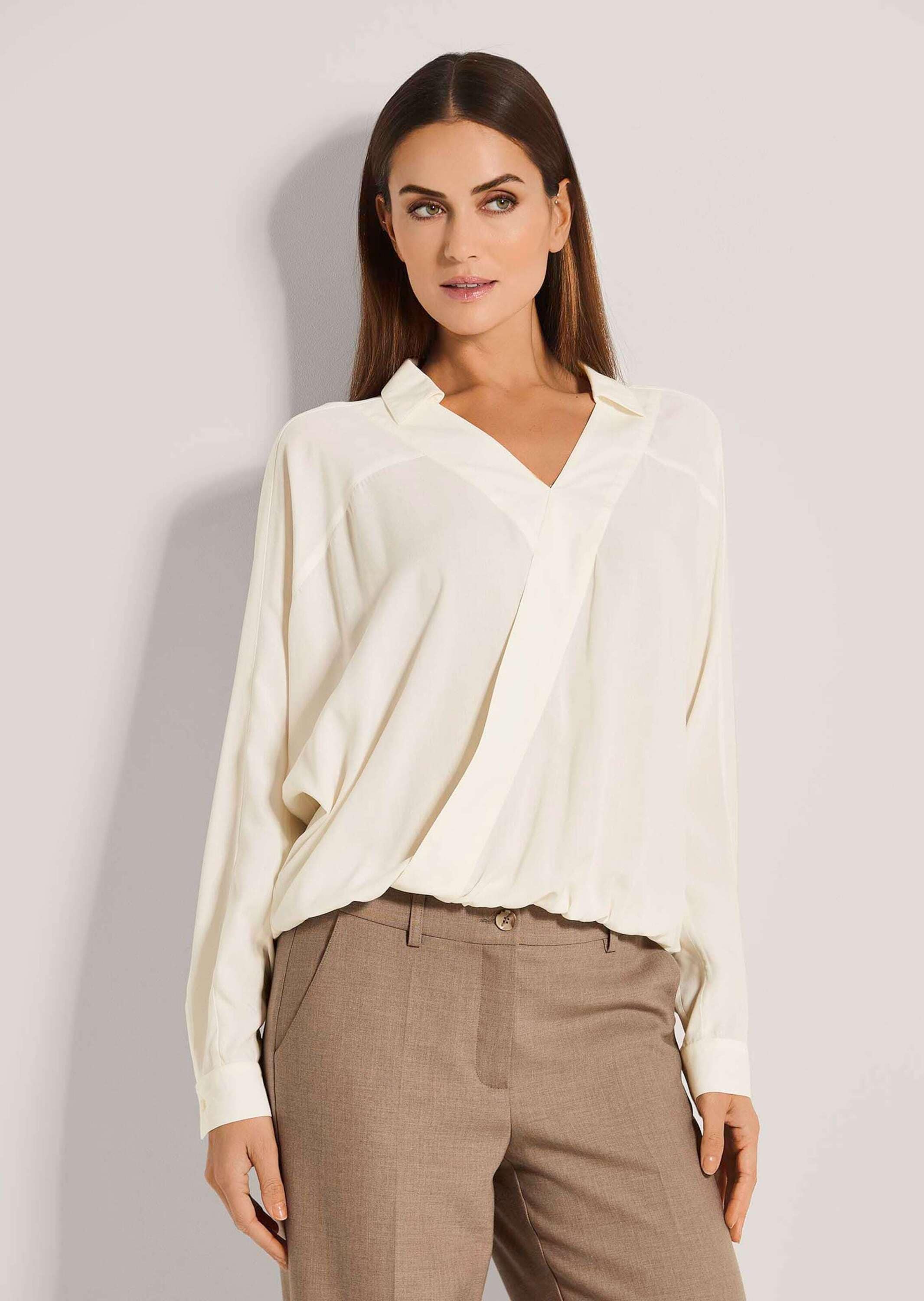 MADELEINE Langarmbluse »Bluse Bluse im Wickel-Look«