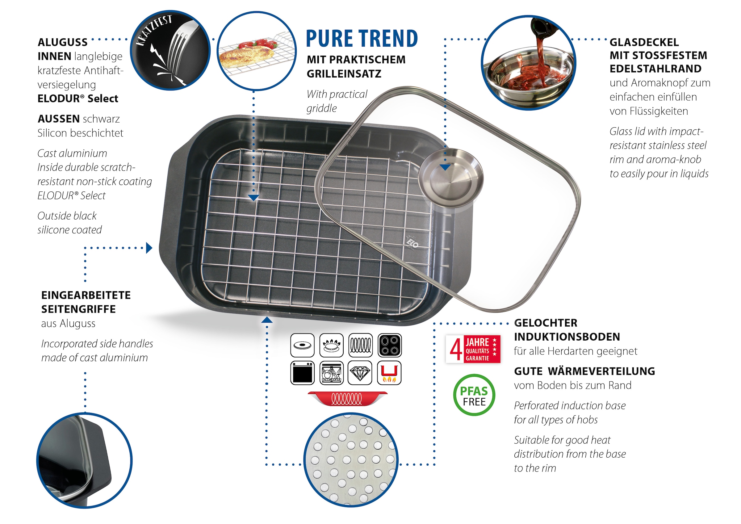 Elo Bräter »Pure Trend«, Aluminium, (1 tlg.), Antihaftversiegelung, Induktion