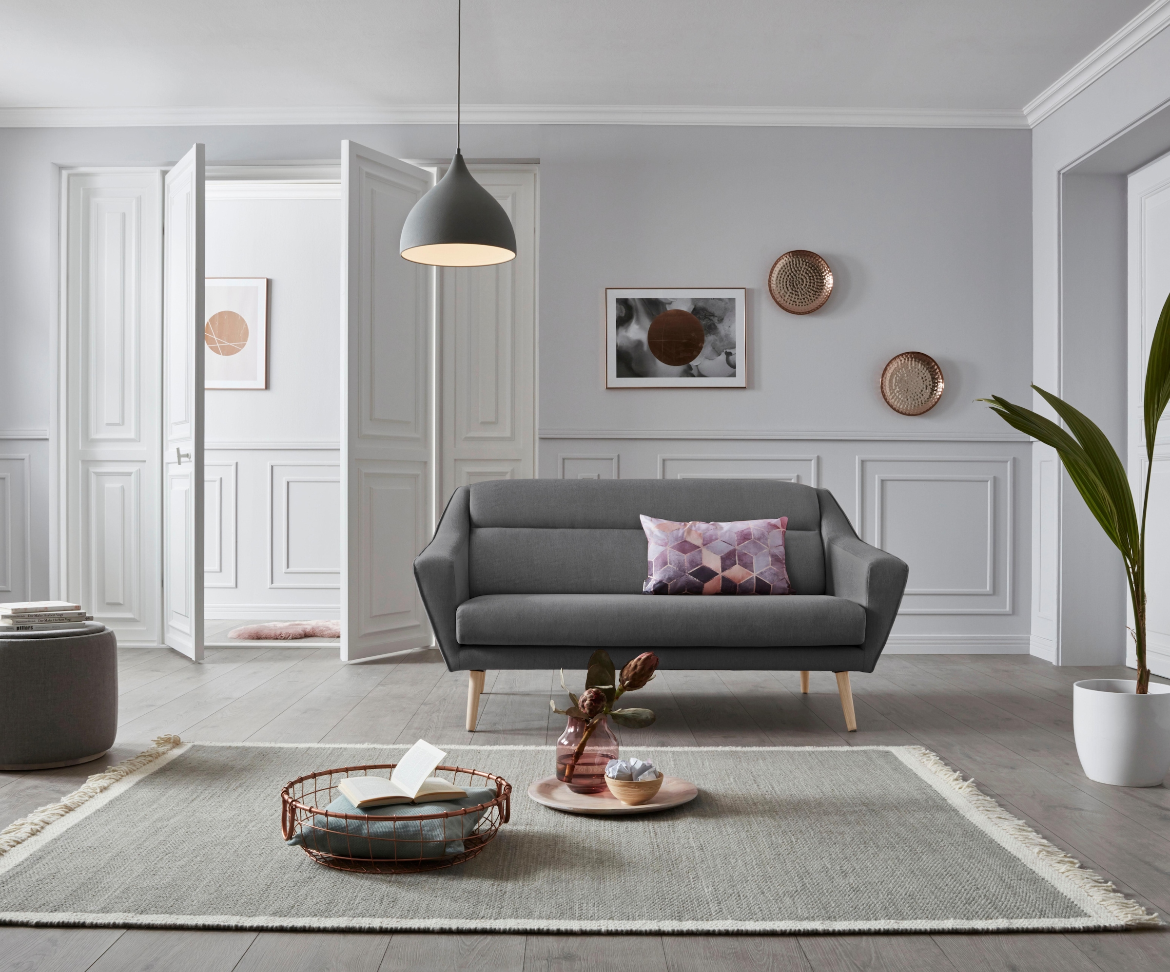 OTTO home 2-Sitzer »Bille« mit Naht im Rückenkissen und Eiche-Beinen, Design by Morten Georgsen