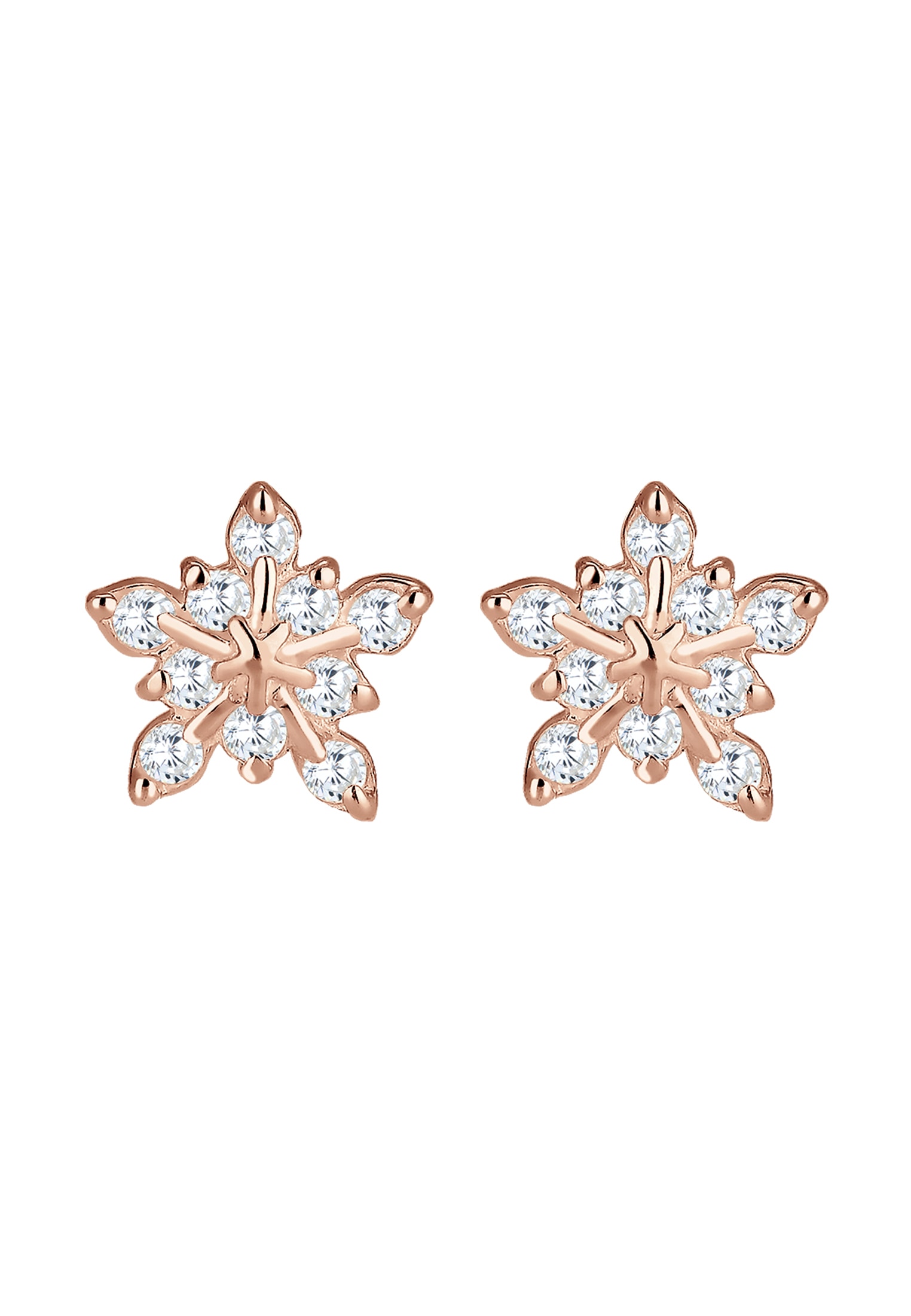 Elli Paar Ohrstecker »Ohrringe Schneeflocke Winter Zirkonia 925er Sterling Silber«