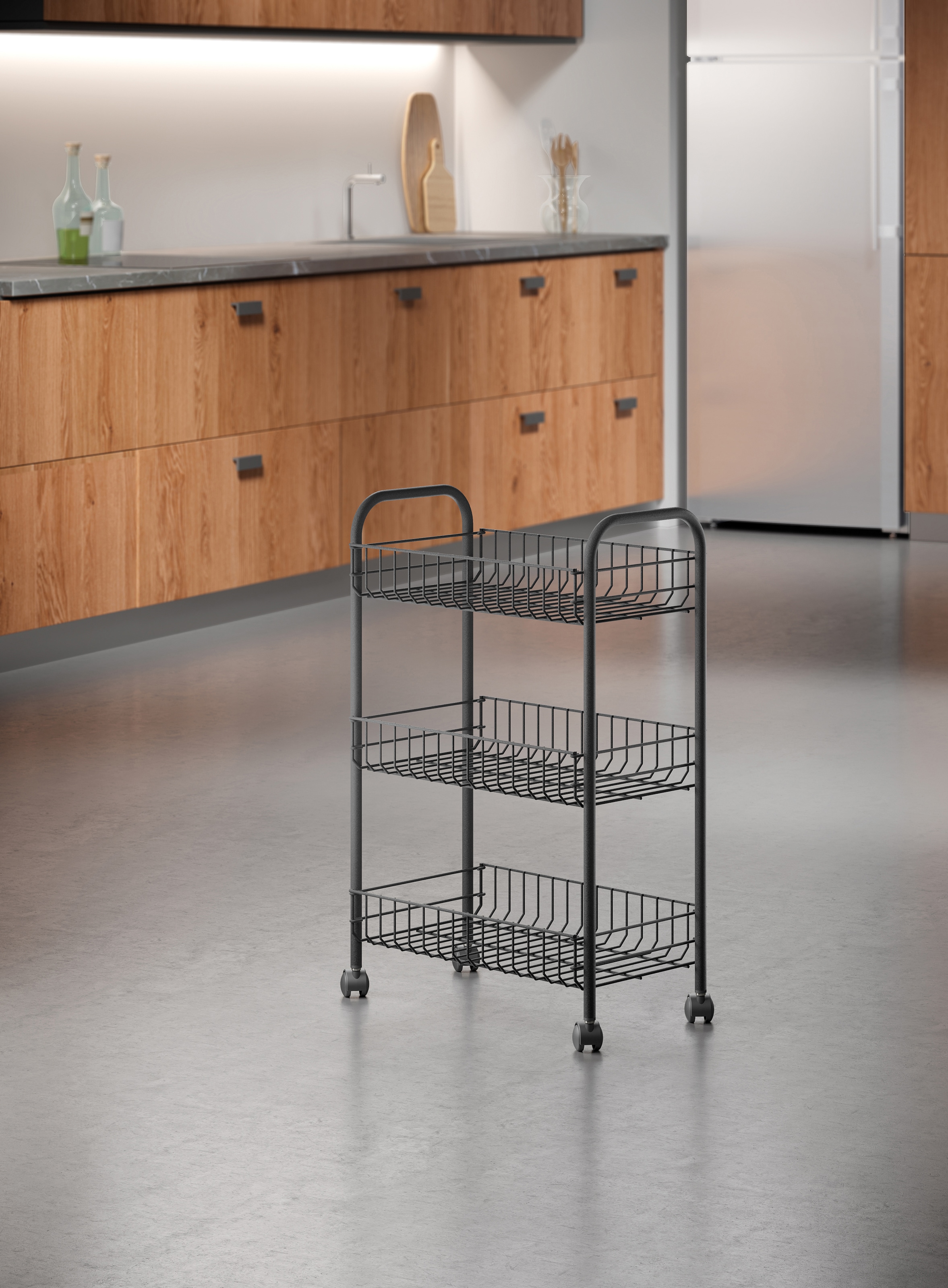 Metaltex Rollwagen »Lugano Lava«, (1 St.), Industrial Look, 3 Etagen