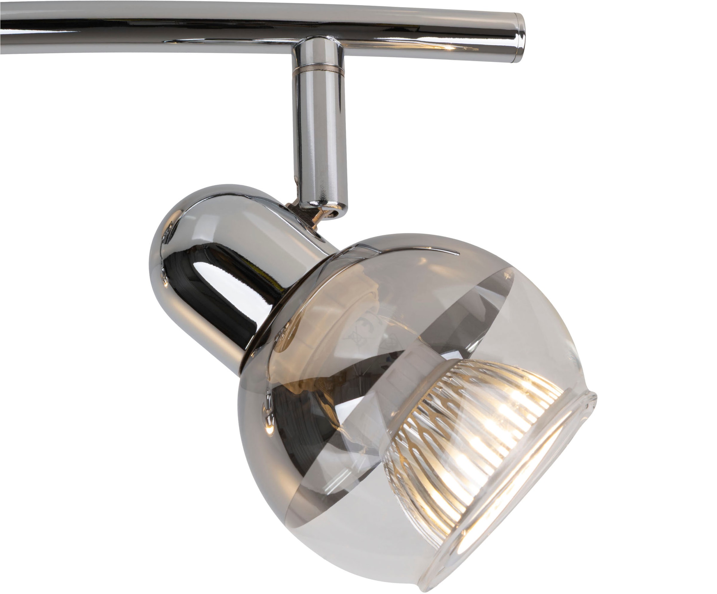 näve Deckenspots »Boccia« GU10 1 Stk. Warmweiß 2flg. incl. LED GU10 6W, chrom, Glasschirm, verstellbare Spots, l:41cm