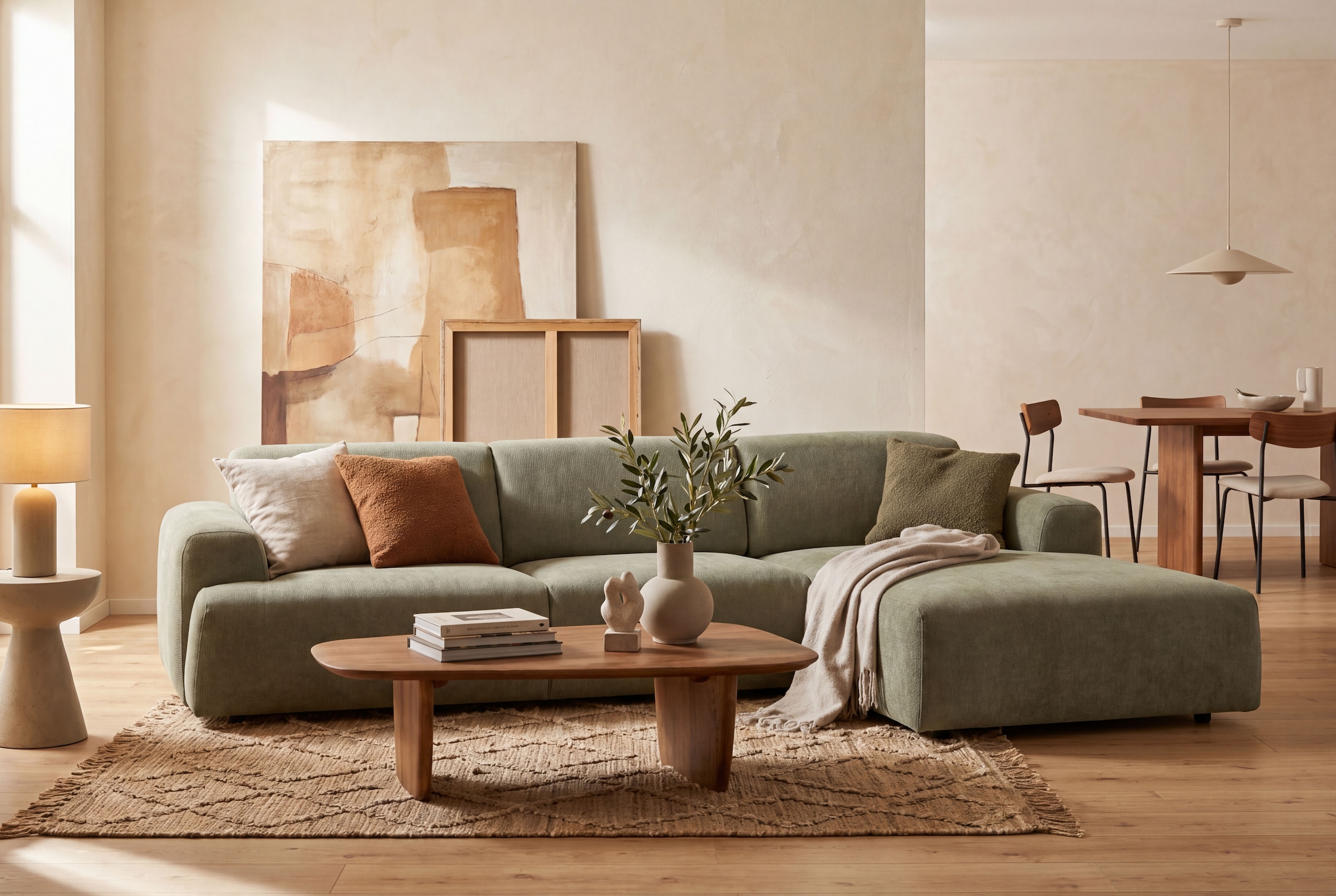 OTTO home Ecksofa »Linkka, Breite 301 cm« L-Form, in einem weichen Chenille-Stoff, mit Wellenunterfederung
