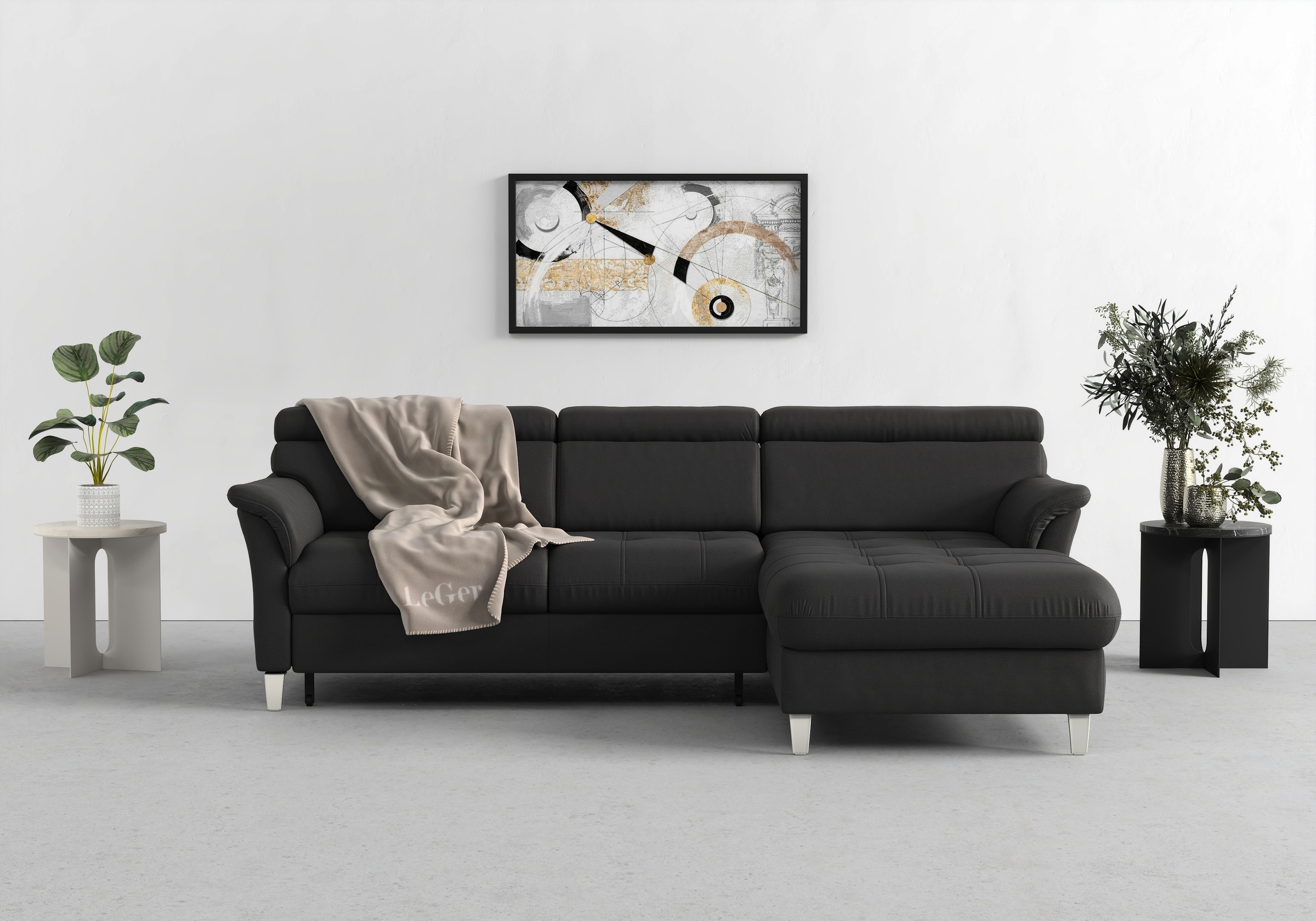 sit&more Ecksofa »Marano L-Form«, inklusive Kopfteilverstellung, wahlweise mit Bettfunktion, Bettkasten
